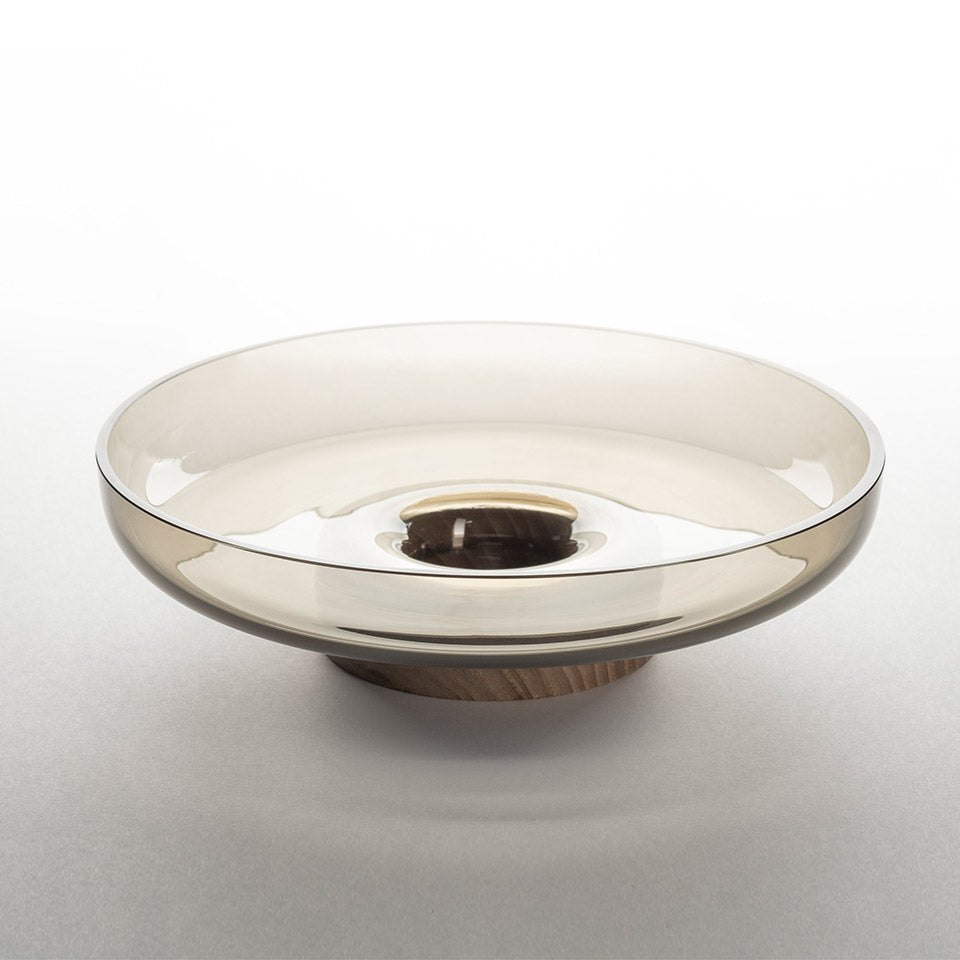 BONTA gray tray with wooden base