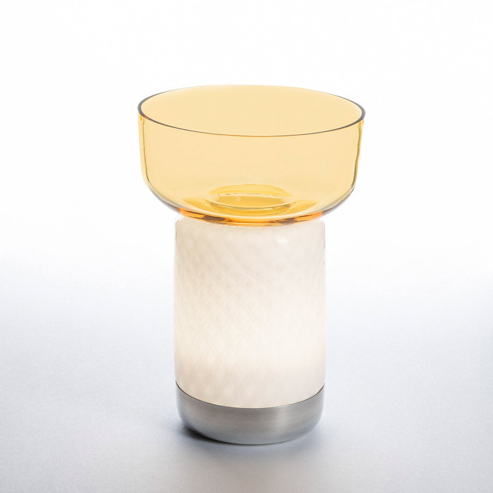 Portable Lamp BONTA BOWL white with yellow