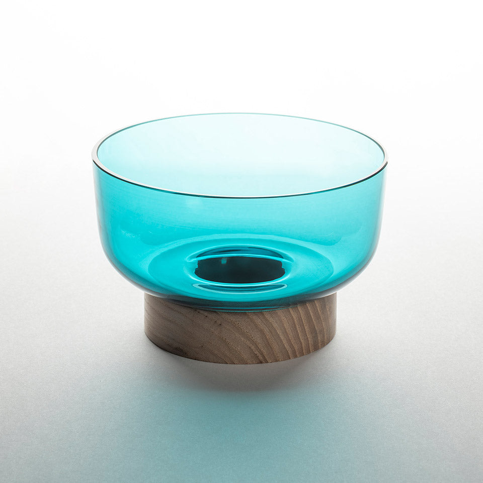 Misa BONTA turquoise with wooden base