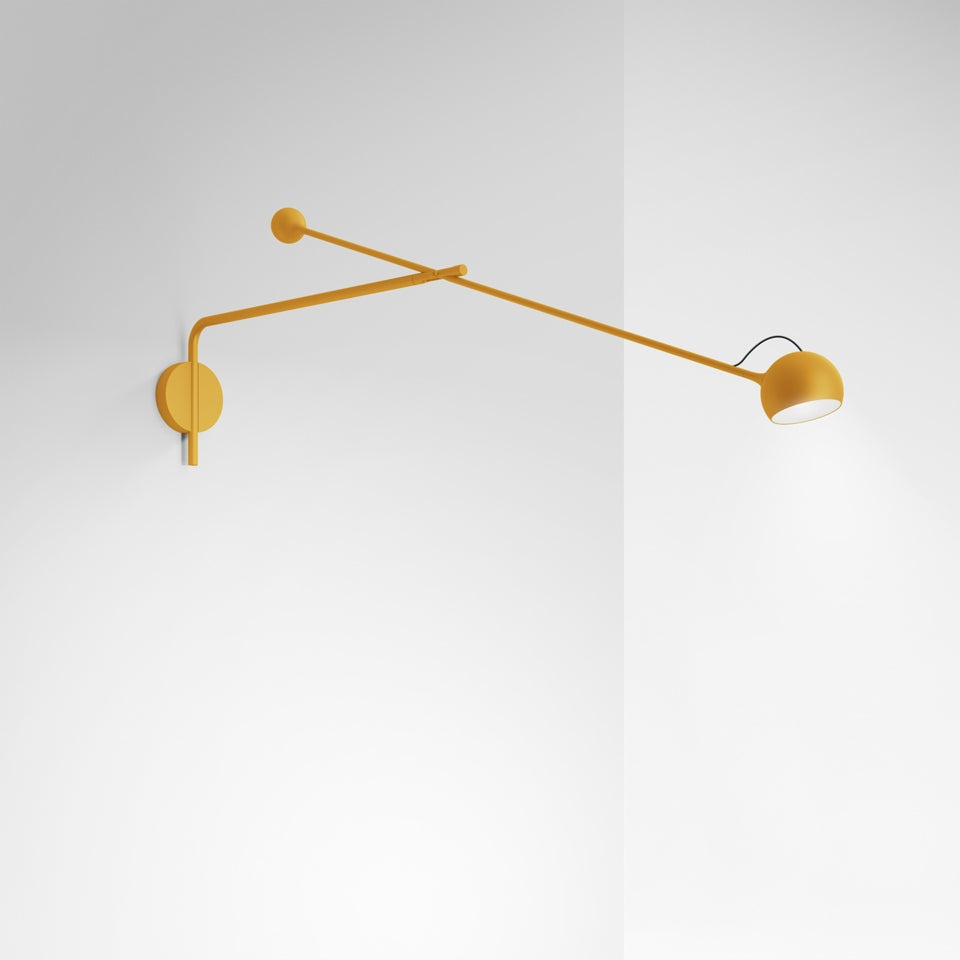 Wall lamp with adjustable arm IXA L sunny yellow