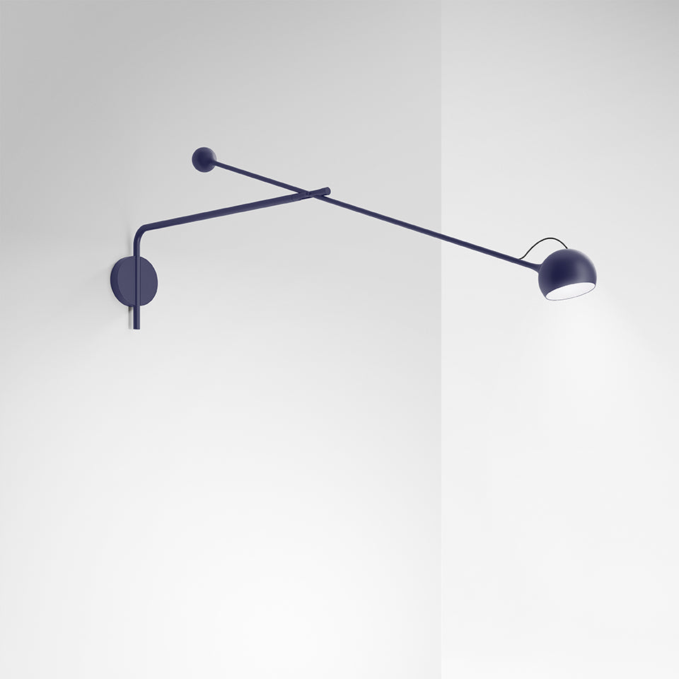 Wall lamp with adjustable arm IXA L dark blue