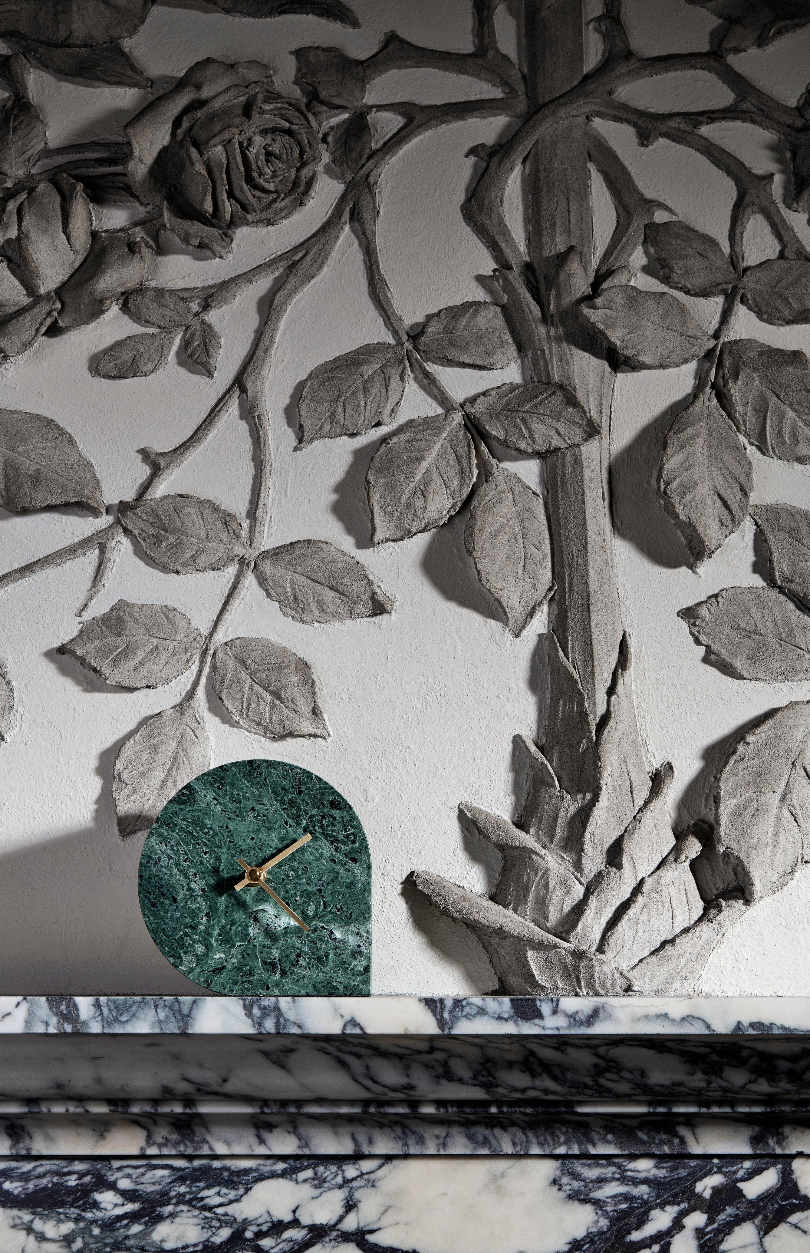 Zegar STILLA zielony marmur AYTM Eye on Design