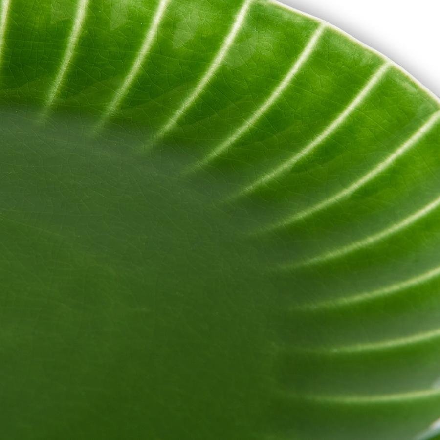 Zestaw 2 ceramicznych żebrowanych talerzy EMERALDS zielony HKliving Eye on Design
