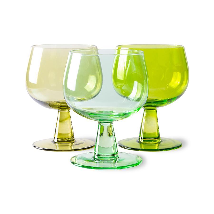 Zestaw 4 kieliszków do wina EMERALDS limonkowy zielony HKliving Eye on Design