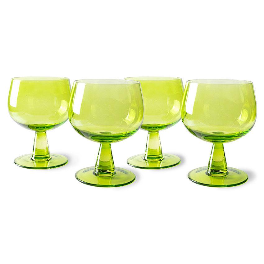 Zestaw 4 kieliszków do wina EMERALDS limonkowy zielony HKliving Eye on Design