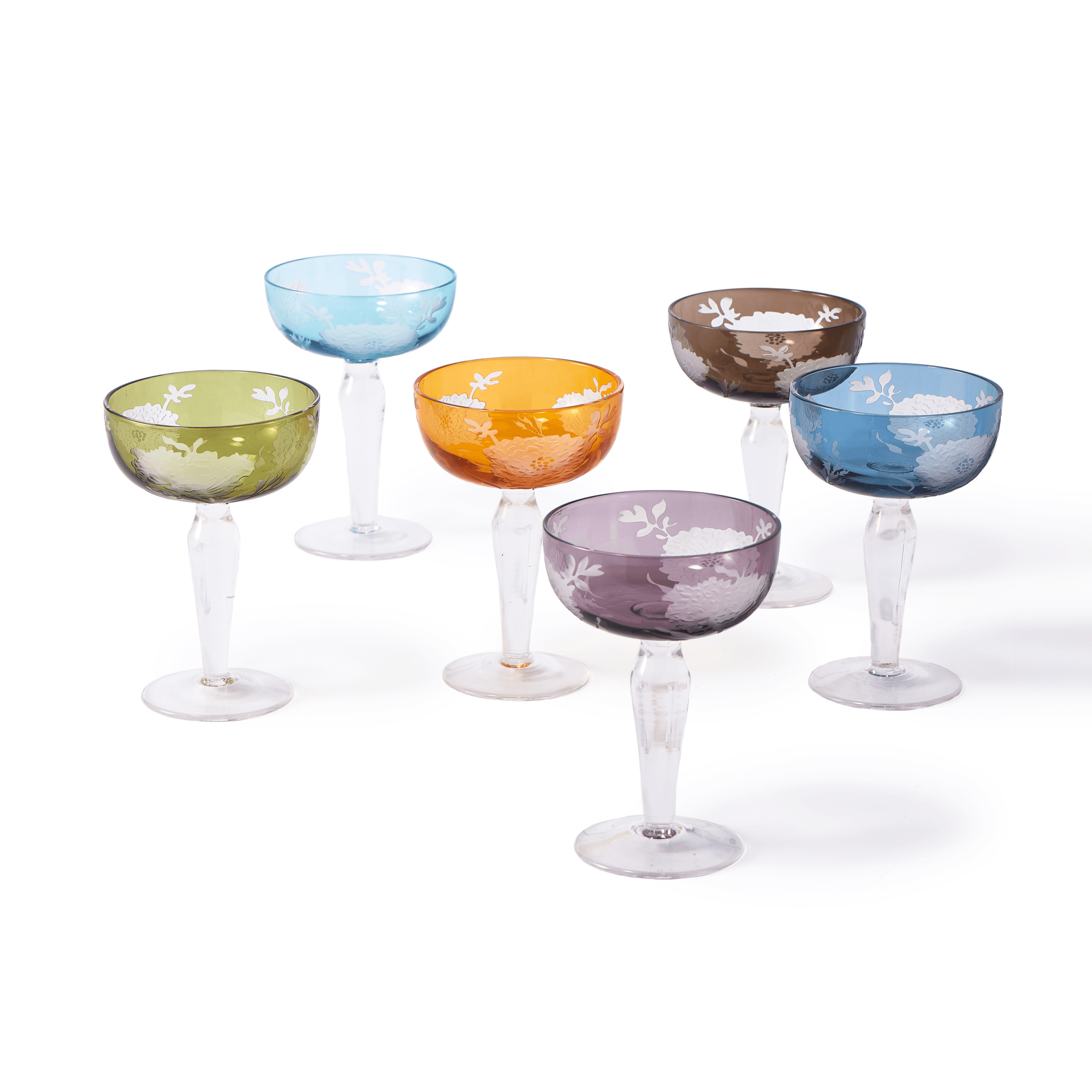 Zestaw kieliszków PEONY COUPE kolorowy Pols Potten Eye on Design