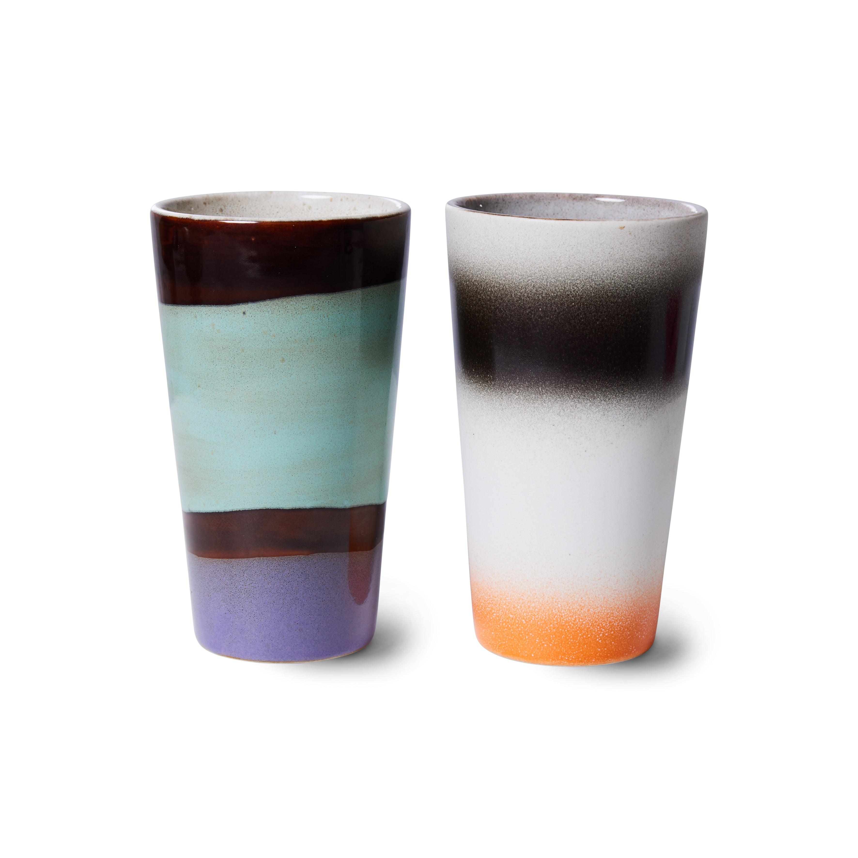 Zestaw kubków ceramicznych do latte 70's BOOGIE HKliving Eye on Design