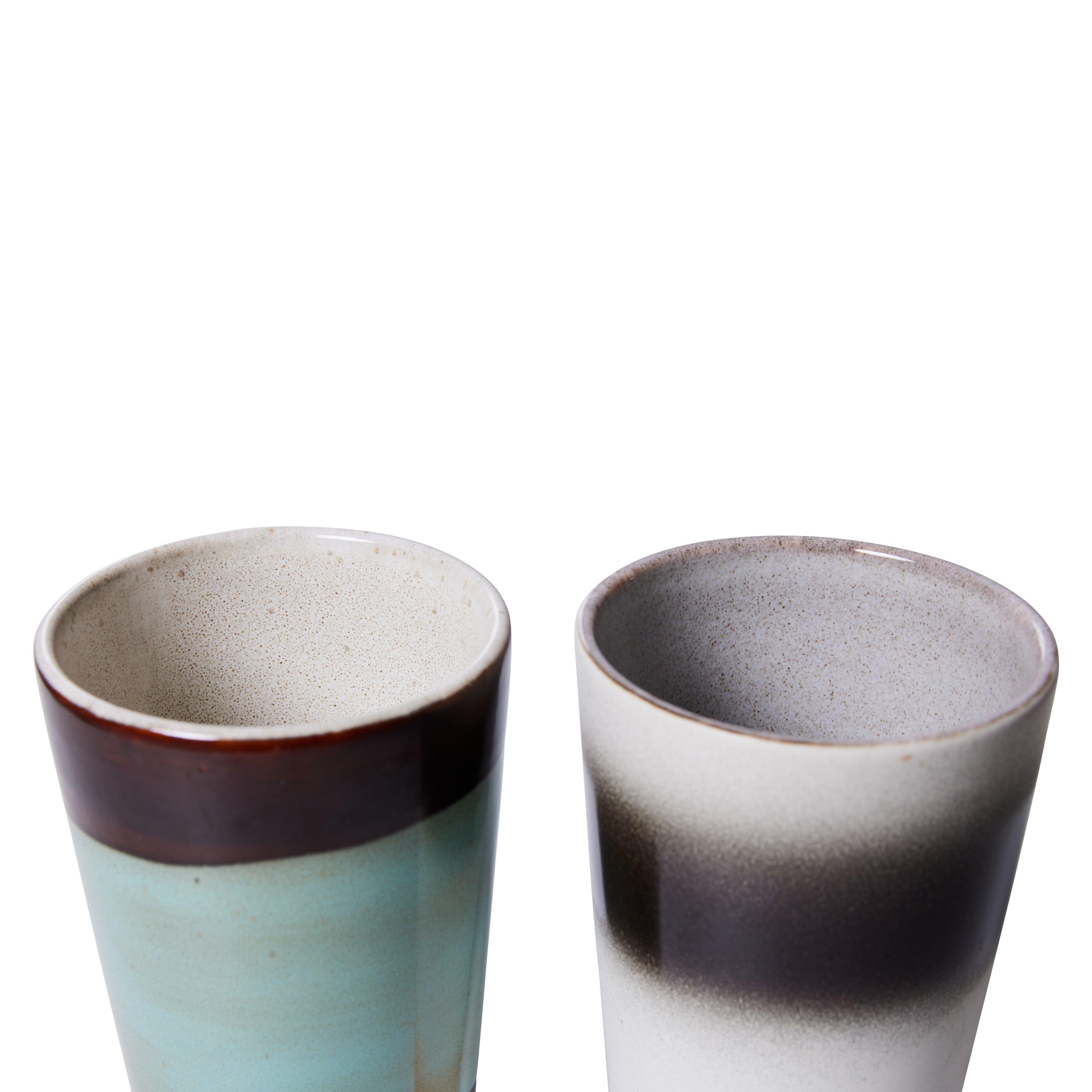 Zestaw kubków ceramicznych do latte 70's BOOGIE HKliving Eye on Design