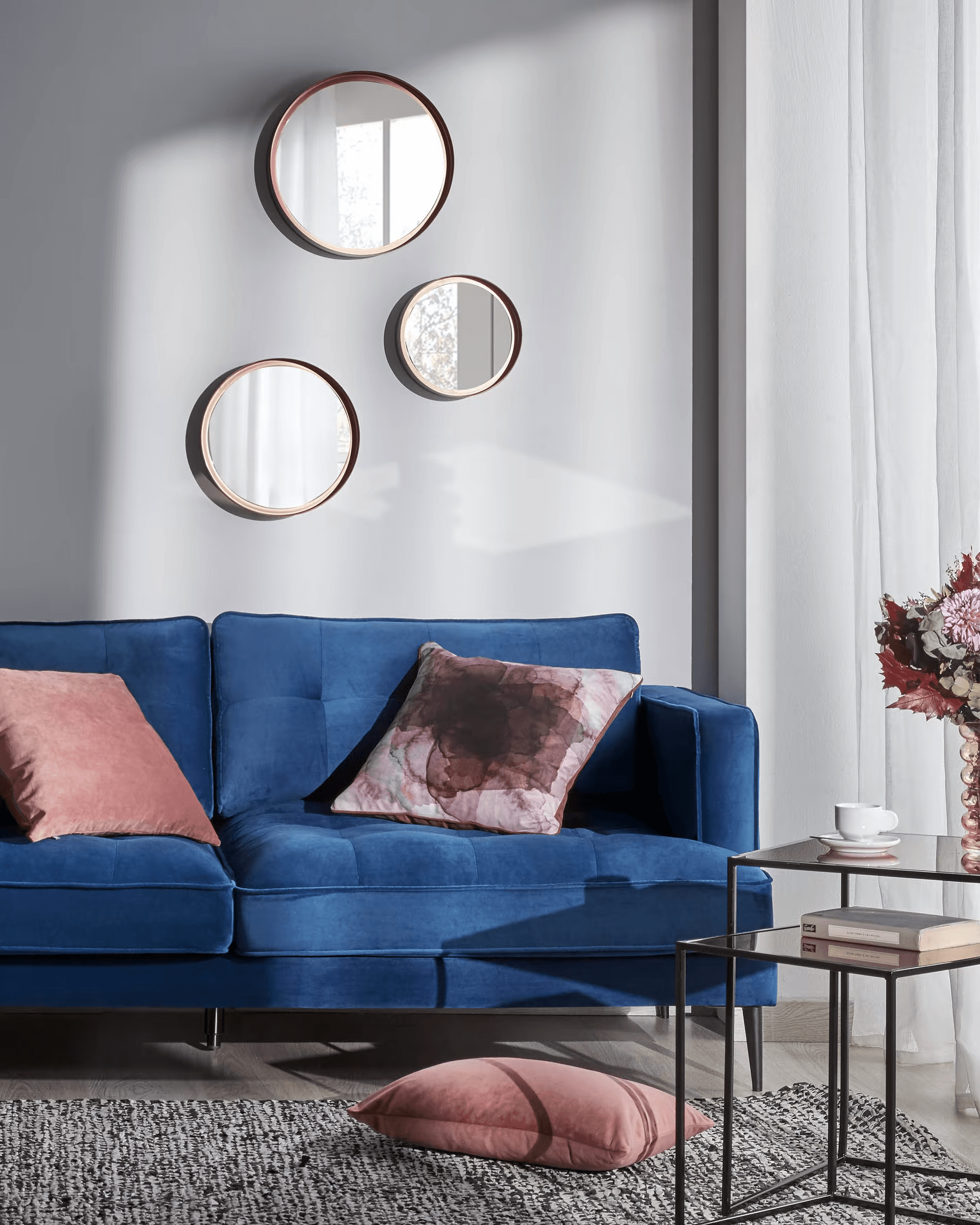 Zestaw luster WILTON czarny z miedzianym wykończeniem La Forma Eye on Design