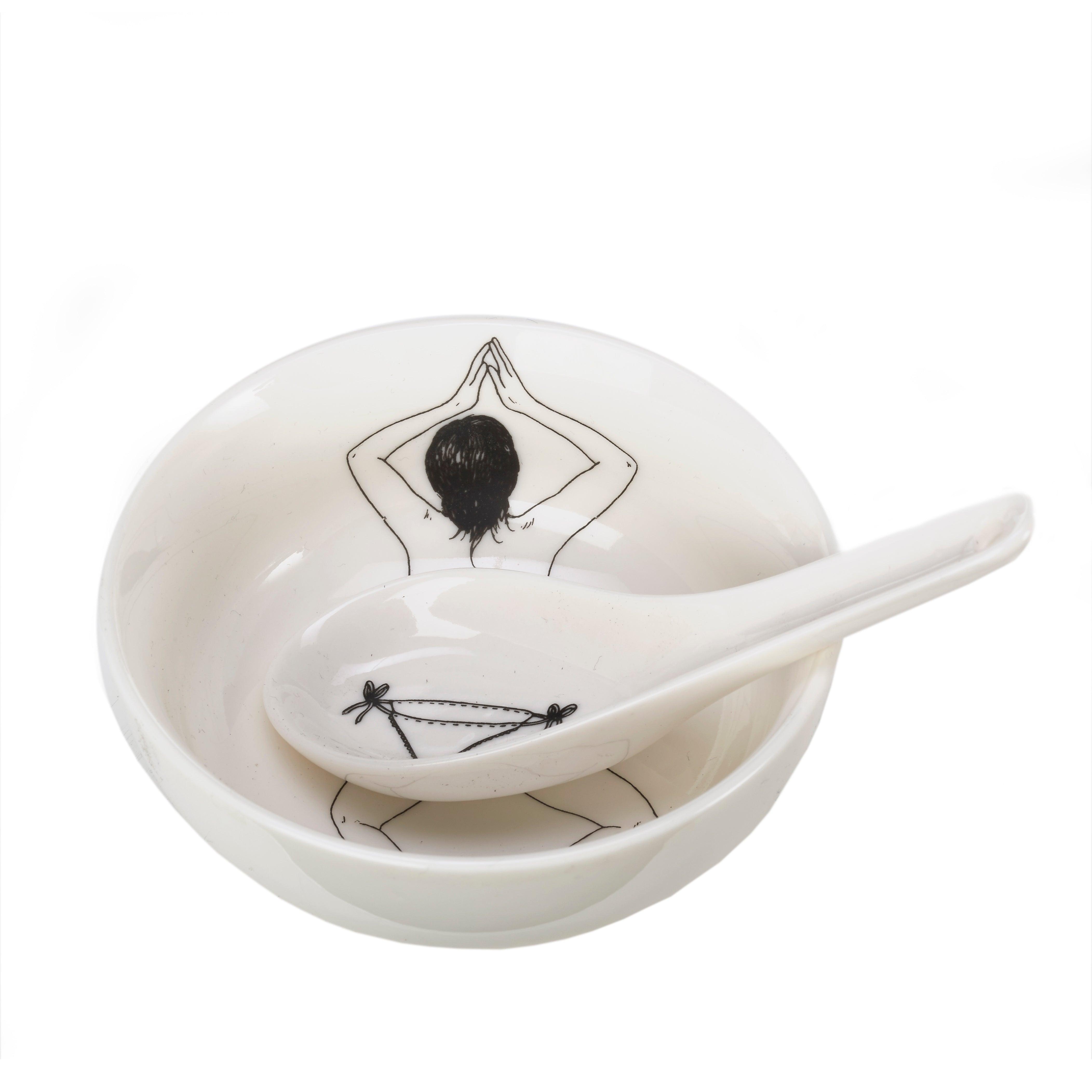 Zestaw misek UNDRESSED biała porcelana Pols Potten Eye on Design