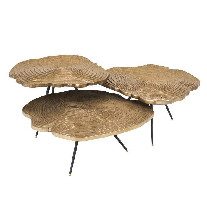 Zestaw stolików kawowych QUERCUS mosiężny Eichholtz Eye on Design