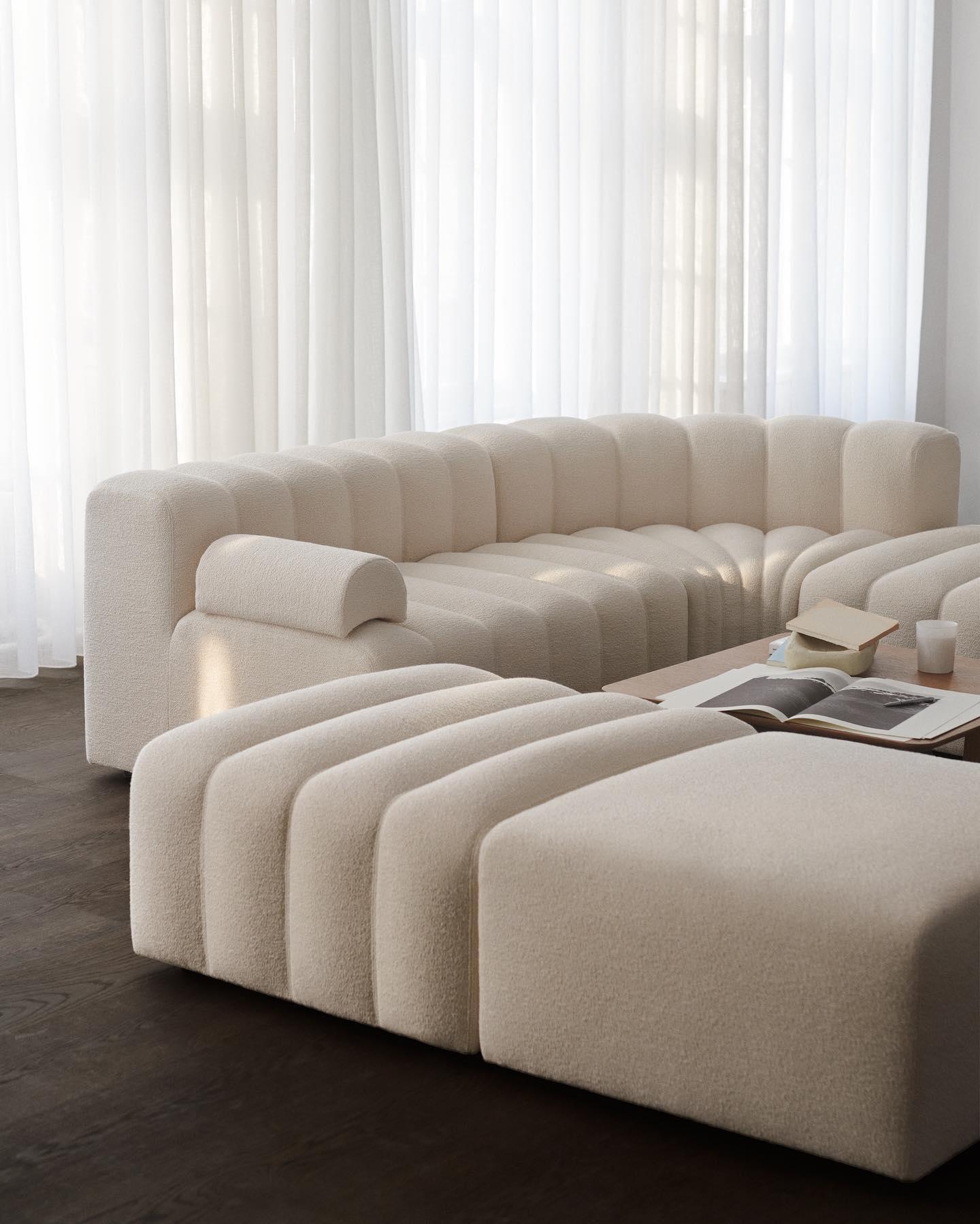Zestaw wypoczynkowy modułowy STUDIO boucle zielony NORR11 Eye on Design