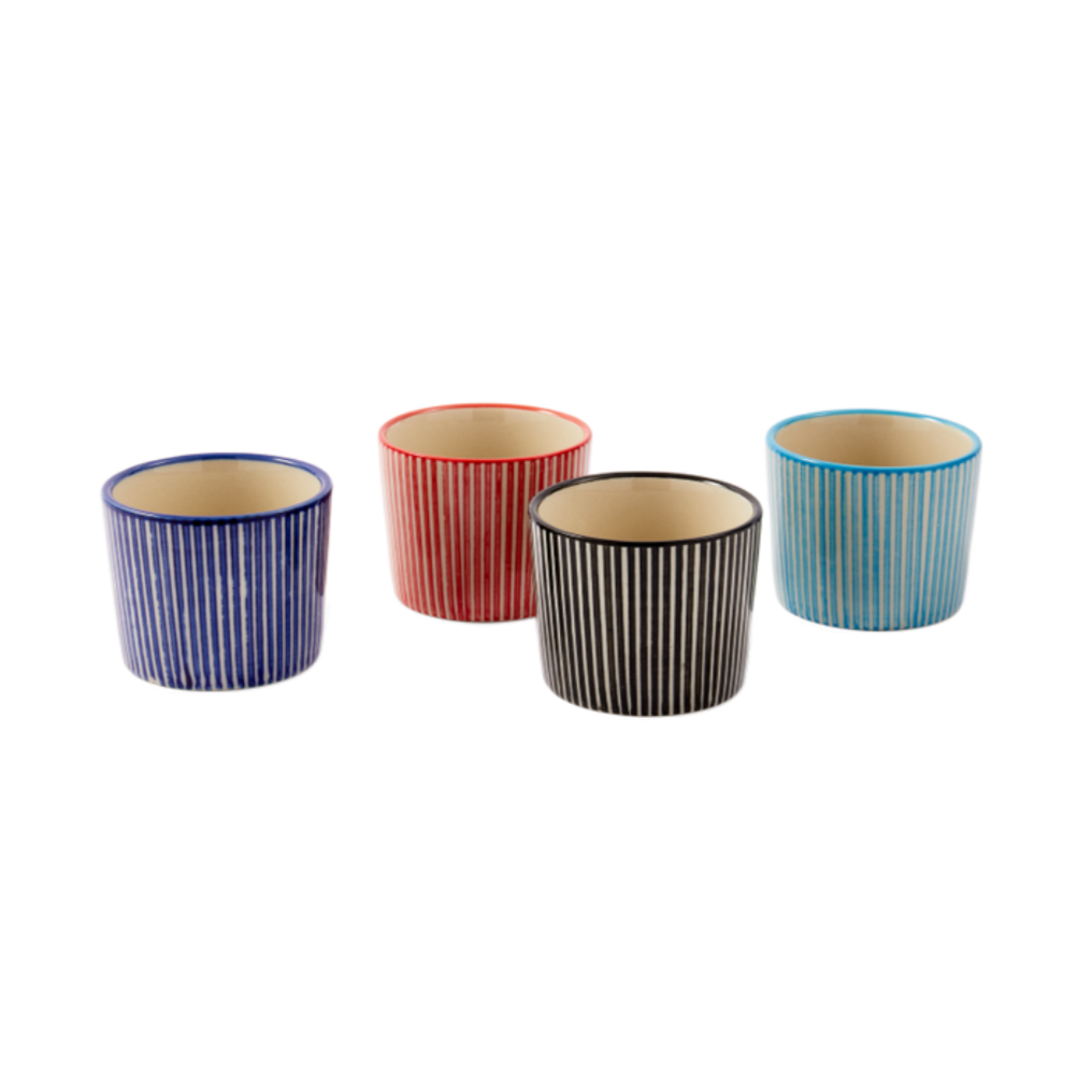 MARINE STRIPED espresso cup set colorful stoneware