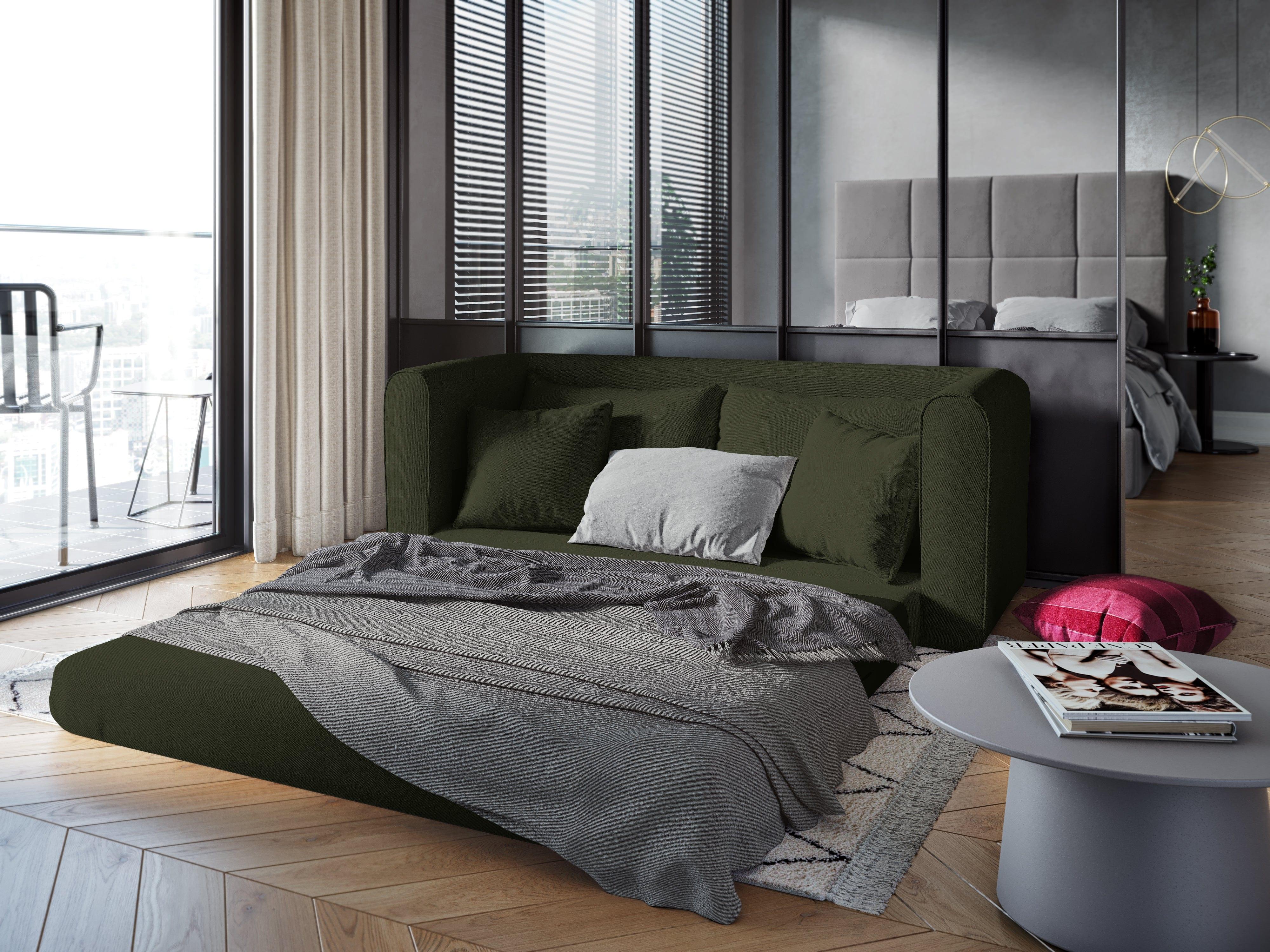 Sofa 2-osobowa z funkcją spania LIDO ciemnozielony Micadoni Eye on Design