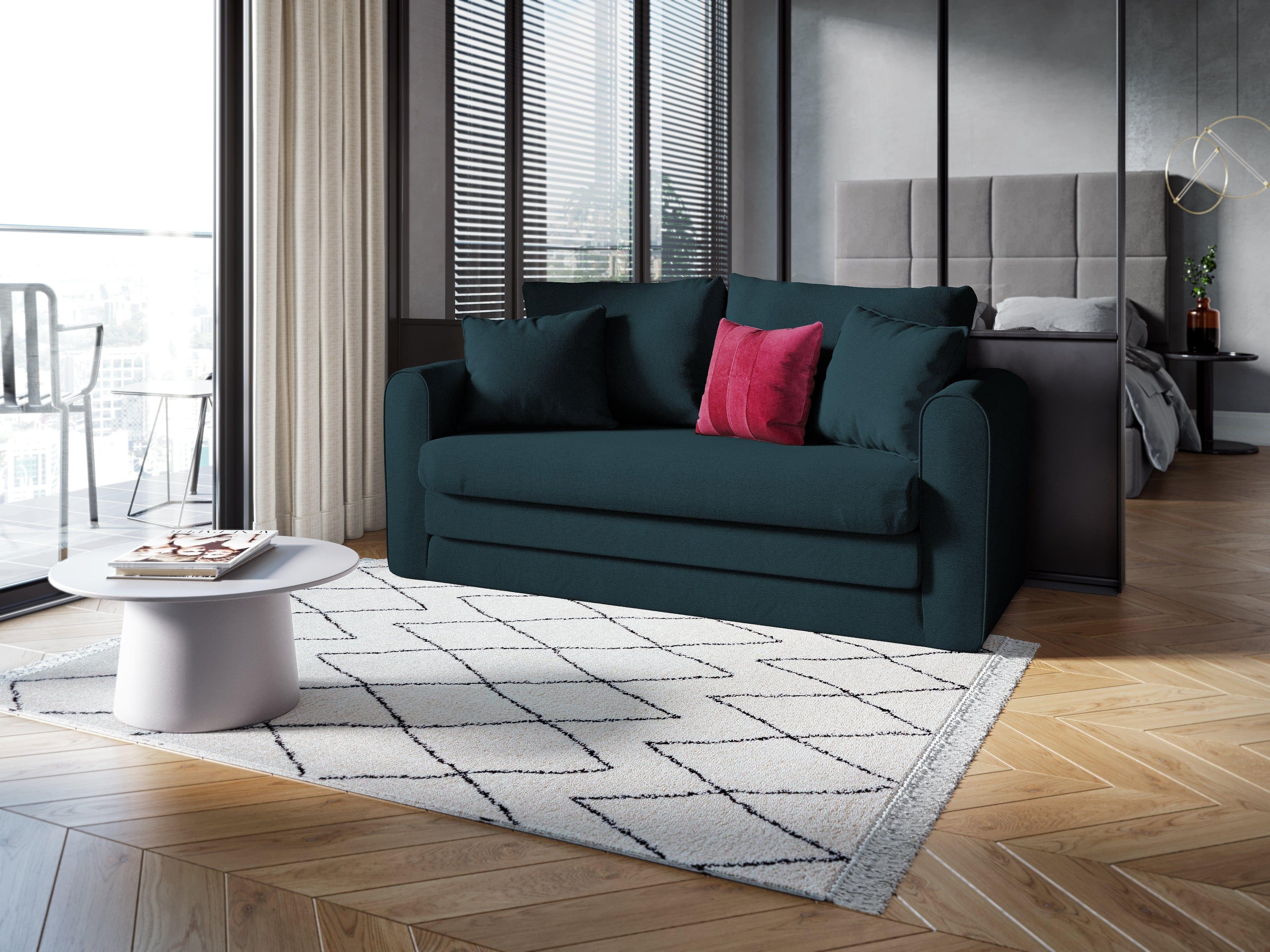 Sofa 2-osobowa z funkcją spania LIDO petrol Micadoni Eye on Design