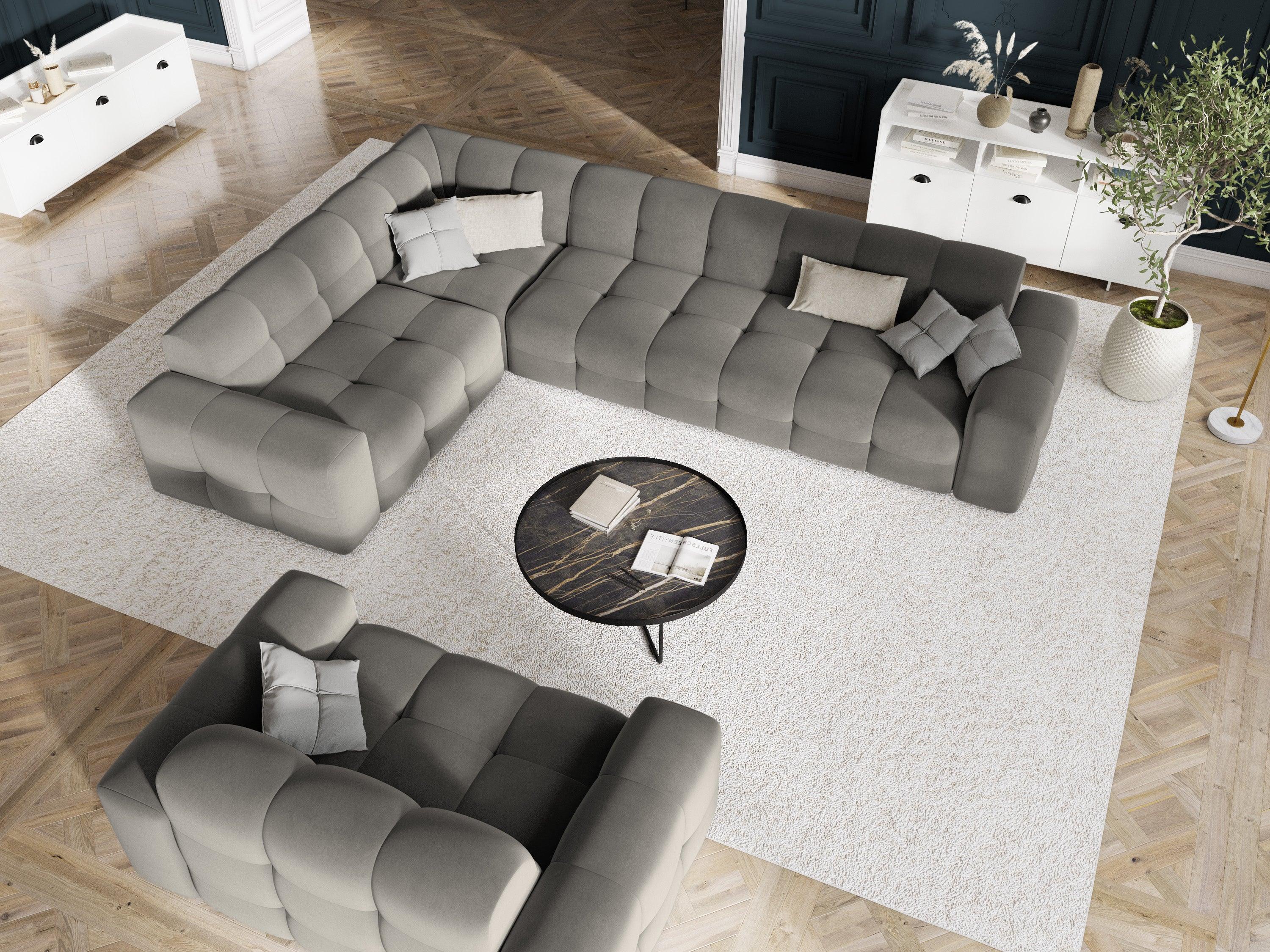Sofa aksamitna 2-osobowa KENDAL szary Micadoni Eye on Design