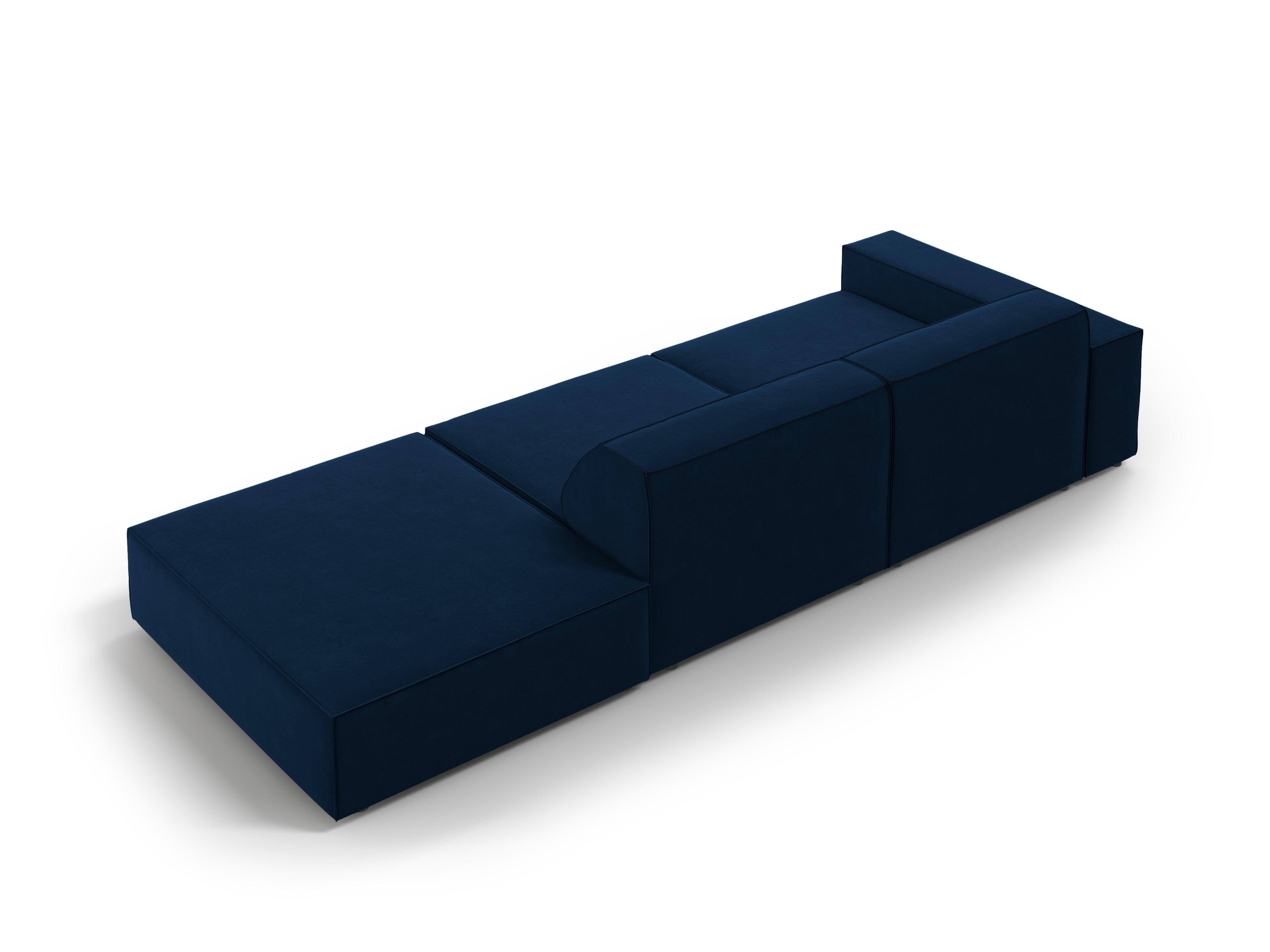 Sofa aksamitna prawostronna 3-osobowa JODIE granat królewski Micadoni Eye on Design