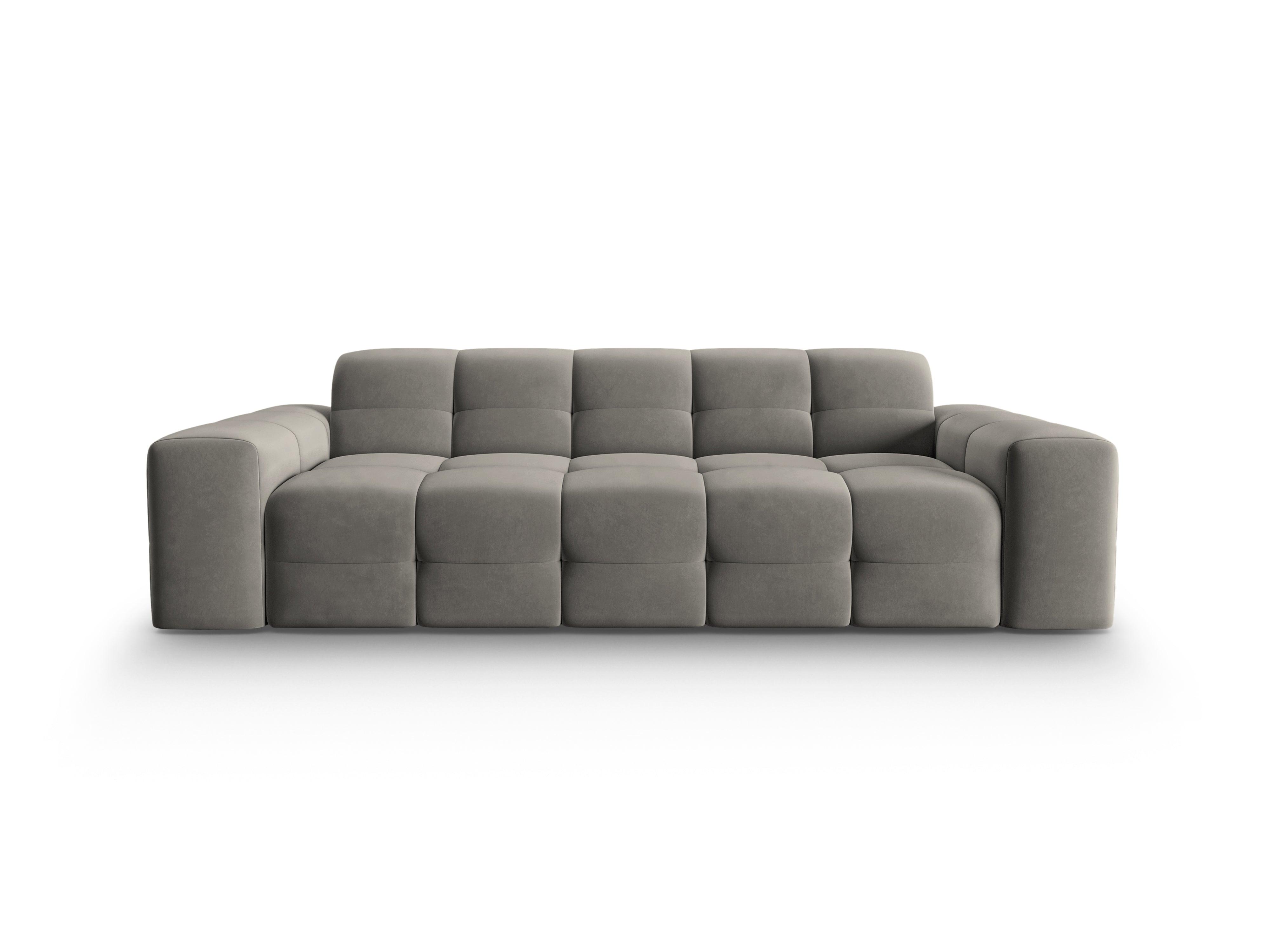 Sofa aksamitna 3-osobowa KENDAL szary Micadoni Eye on Design