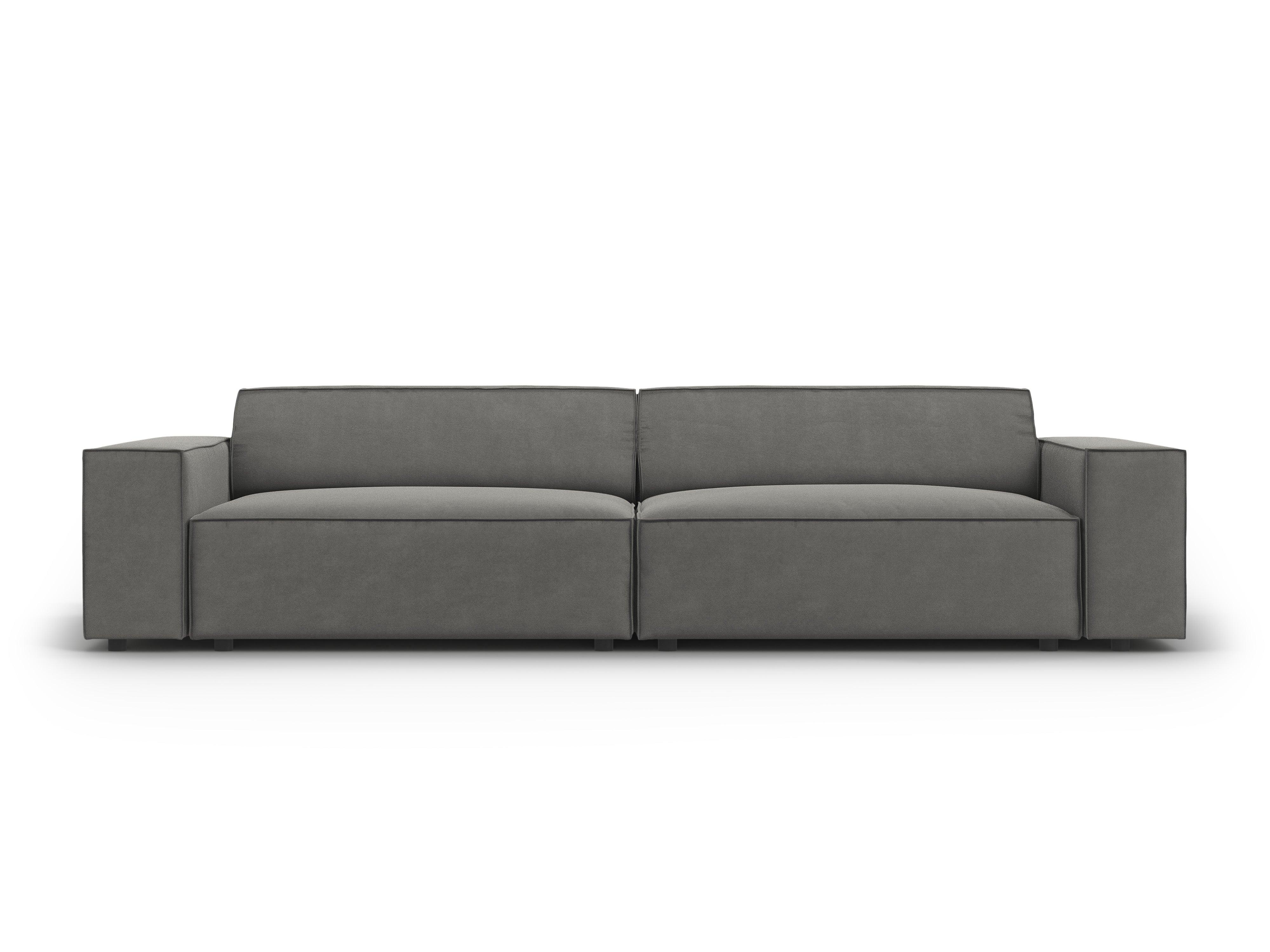 Sofa aksamitna 3-osobowa JODIE jasnoszary Micadoni Eye on Design