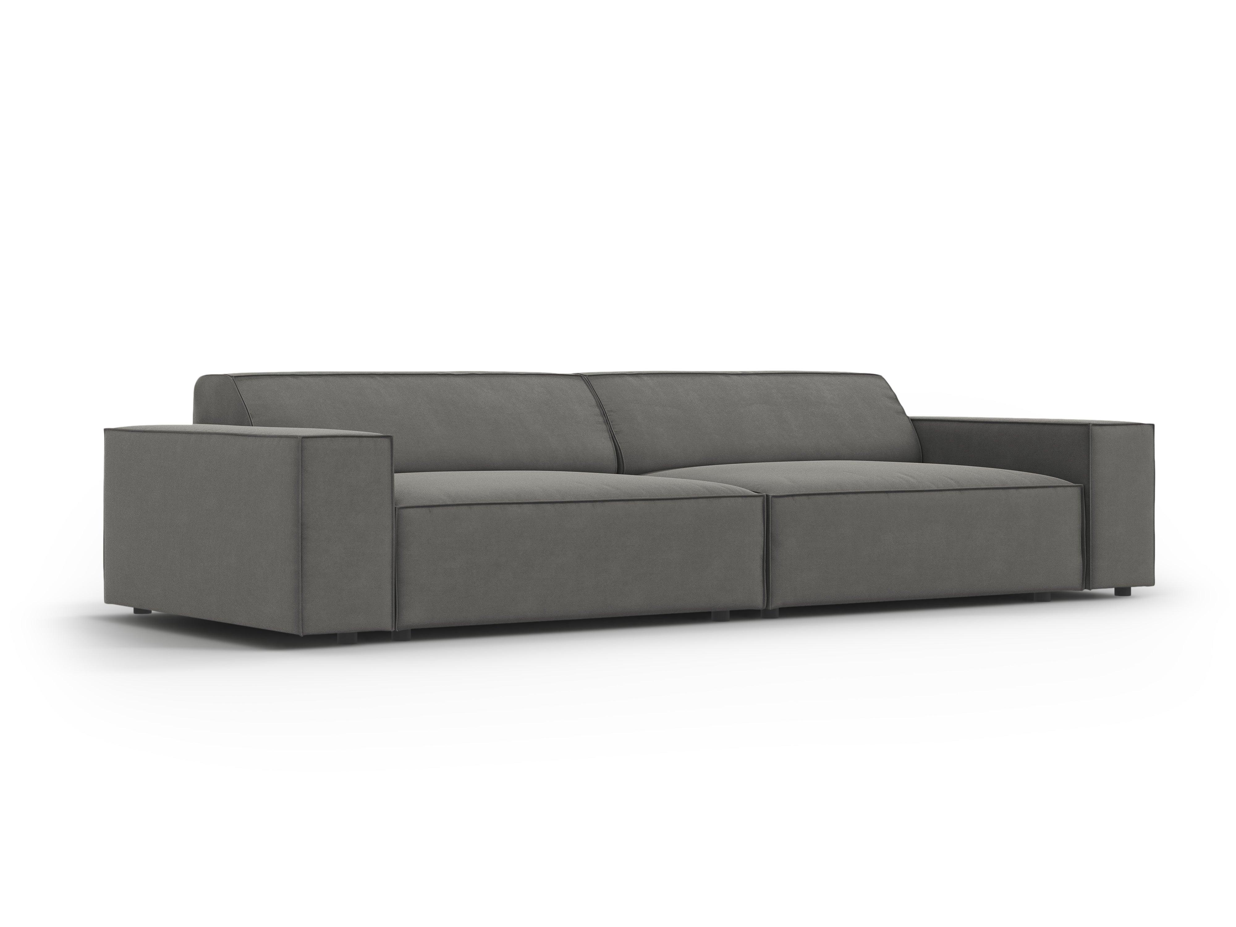 Sofa aksamitna 3-osobowa JODIE jasnoszary Micadoni Eye on Design