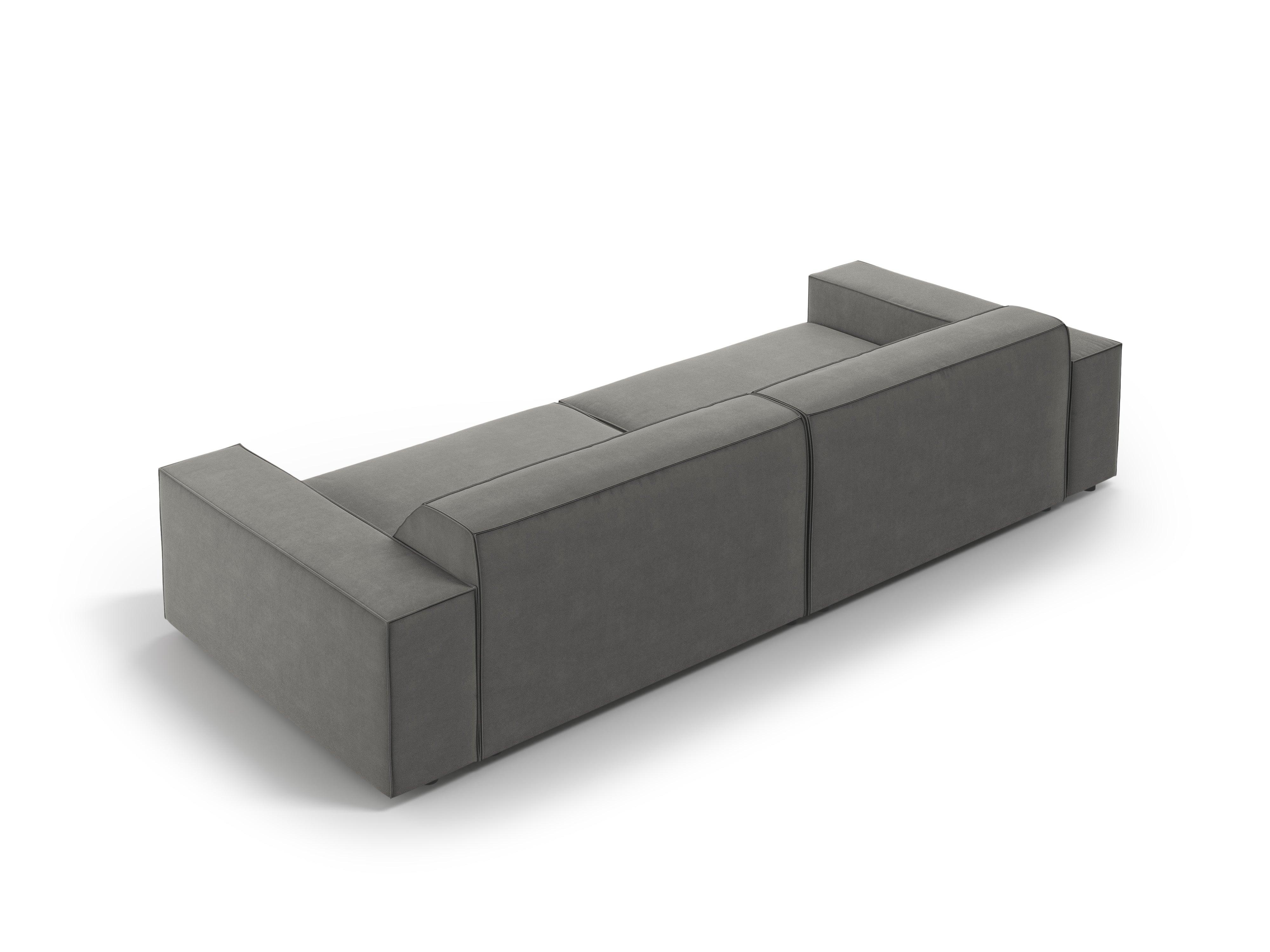 Sofa aksamitna 3-osobowa JODIE jasnoszary Micadoni Eye on Design