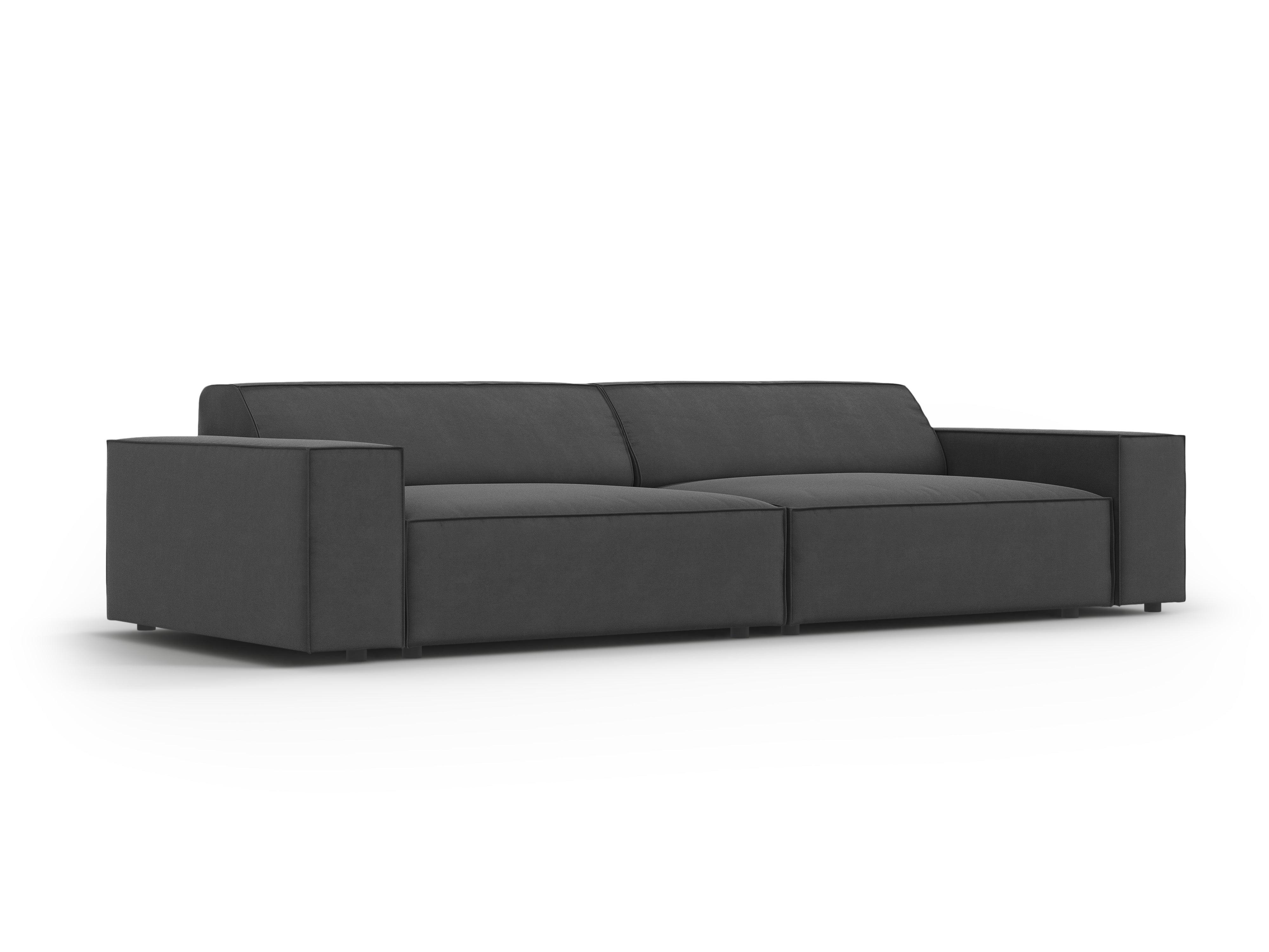 Sofa aksamitna 4-osobowa JODIE ciemnoszary Micadoni Eye on Design