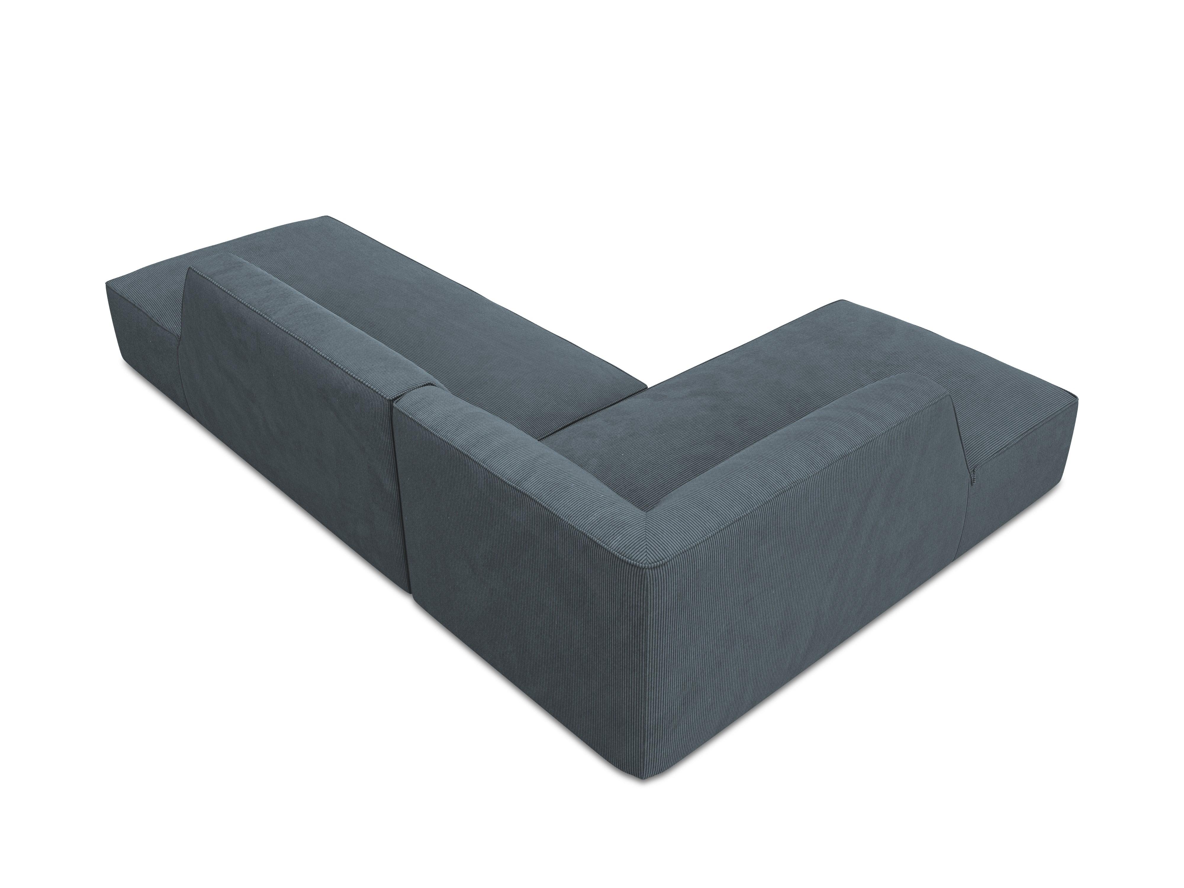 Sofa narożna sztruksowa lewostronna RUBY niebieski Micadoni Eye on Design
