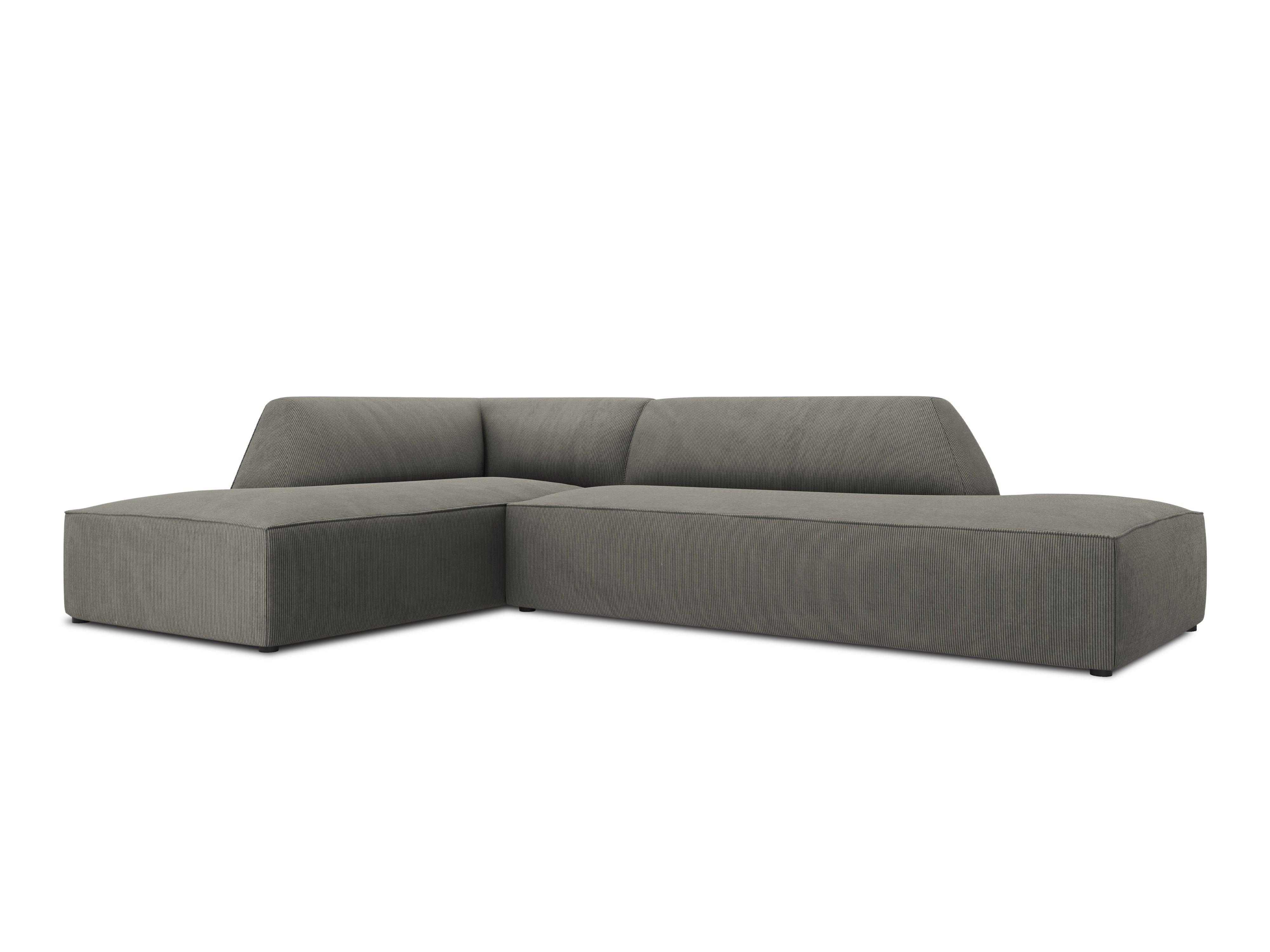 Sofa narożna sztruksowa lewostronna RUBY jasnoszary Micadoni Eye on Design