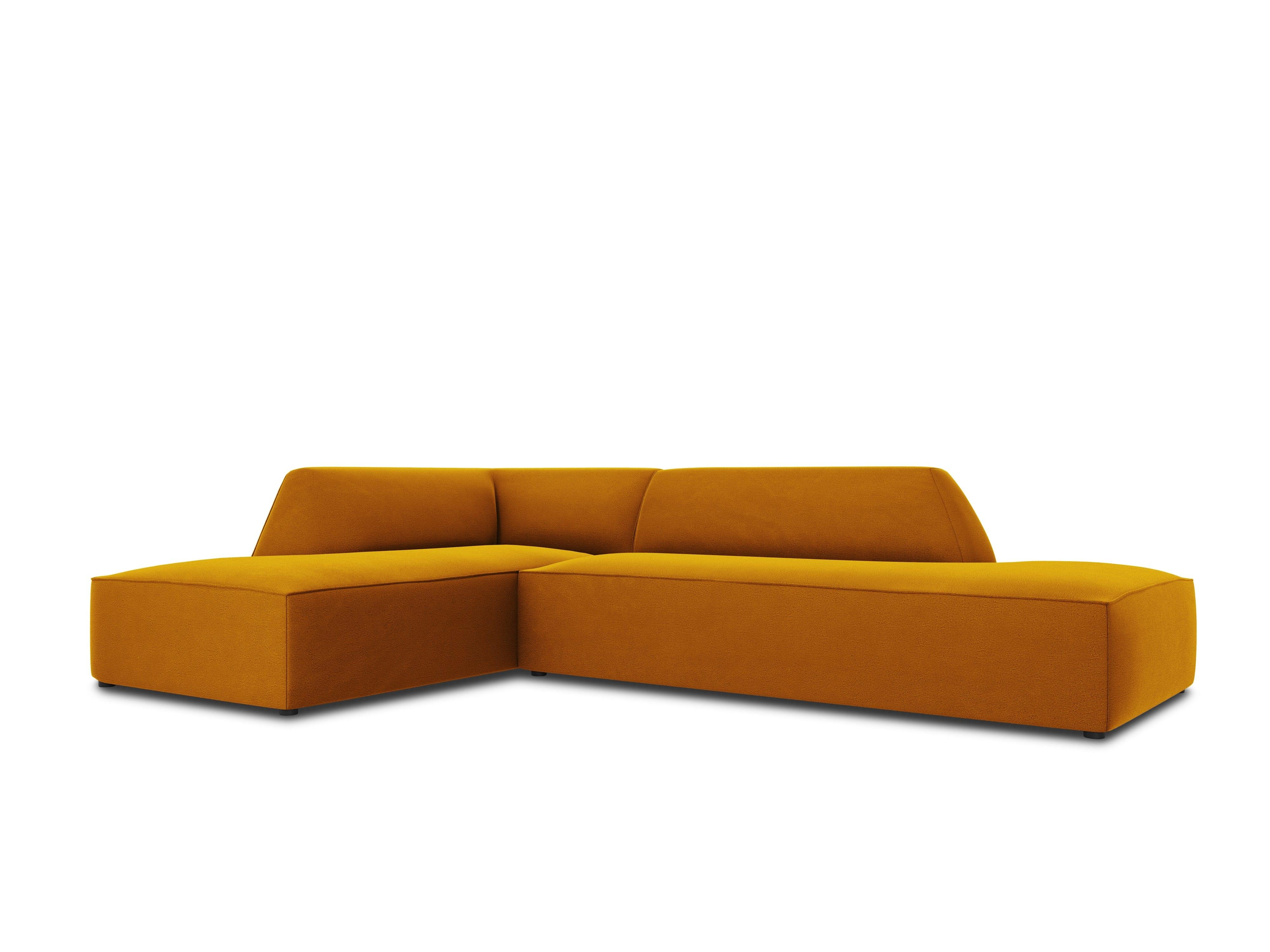 Sofa narożna aksamitna lewostronna RUBY żółty Micadoni Eye on Design