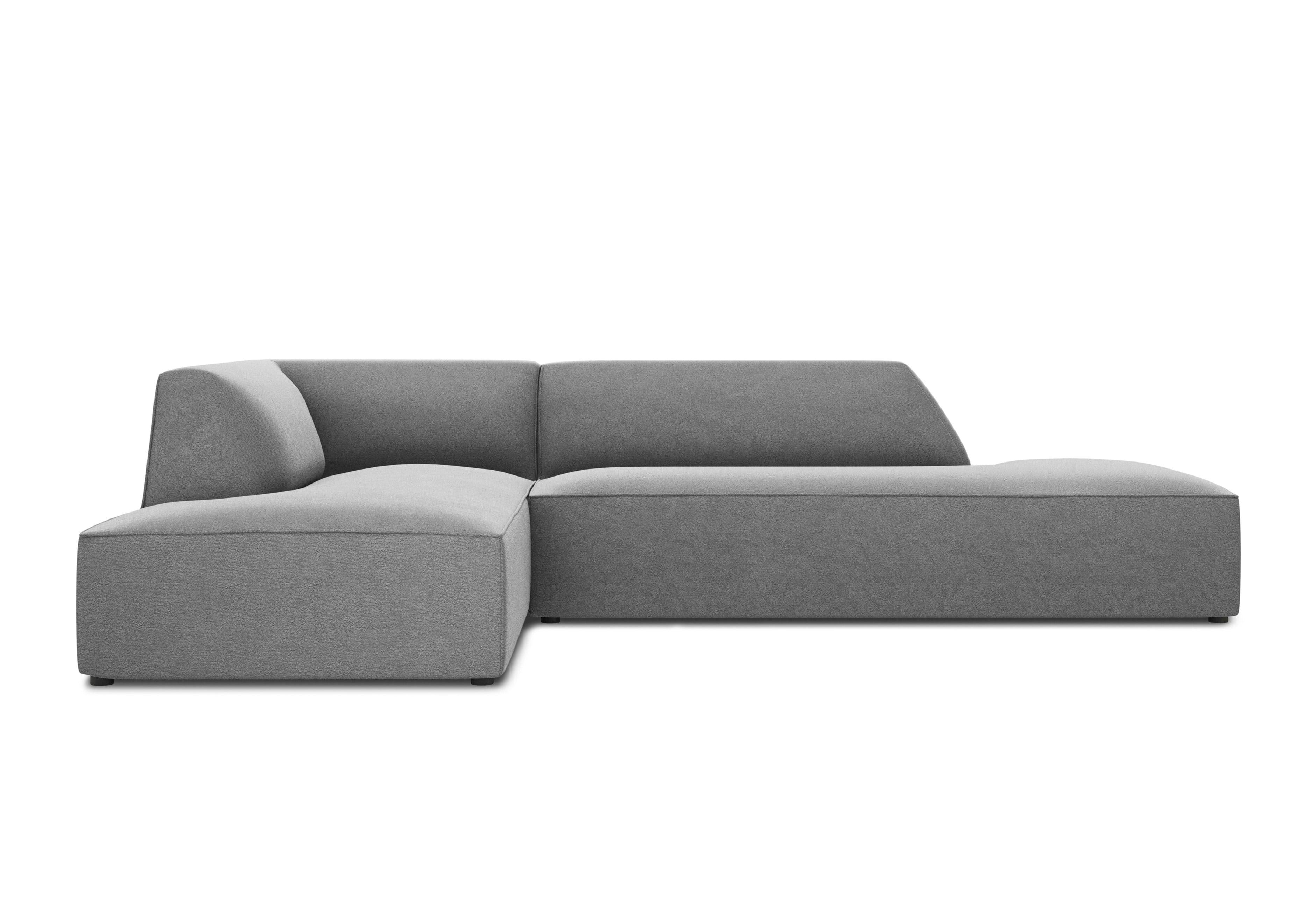 Sofa narożna aksamitna lewostronna RUBY jasnoszary Micadoni Eye on Design