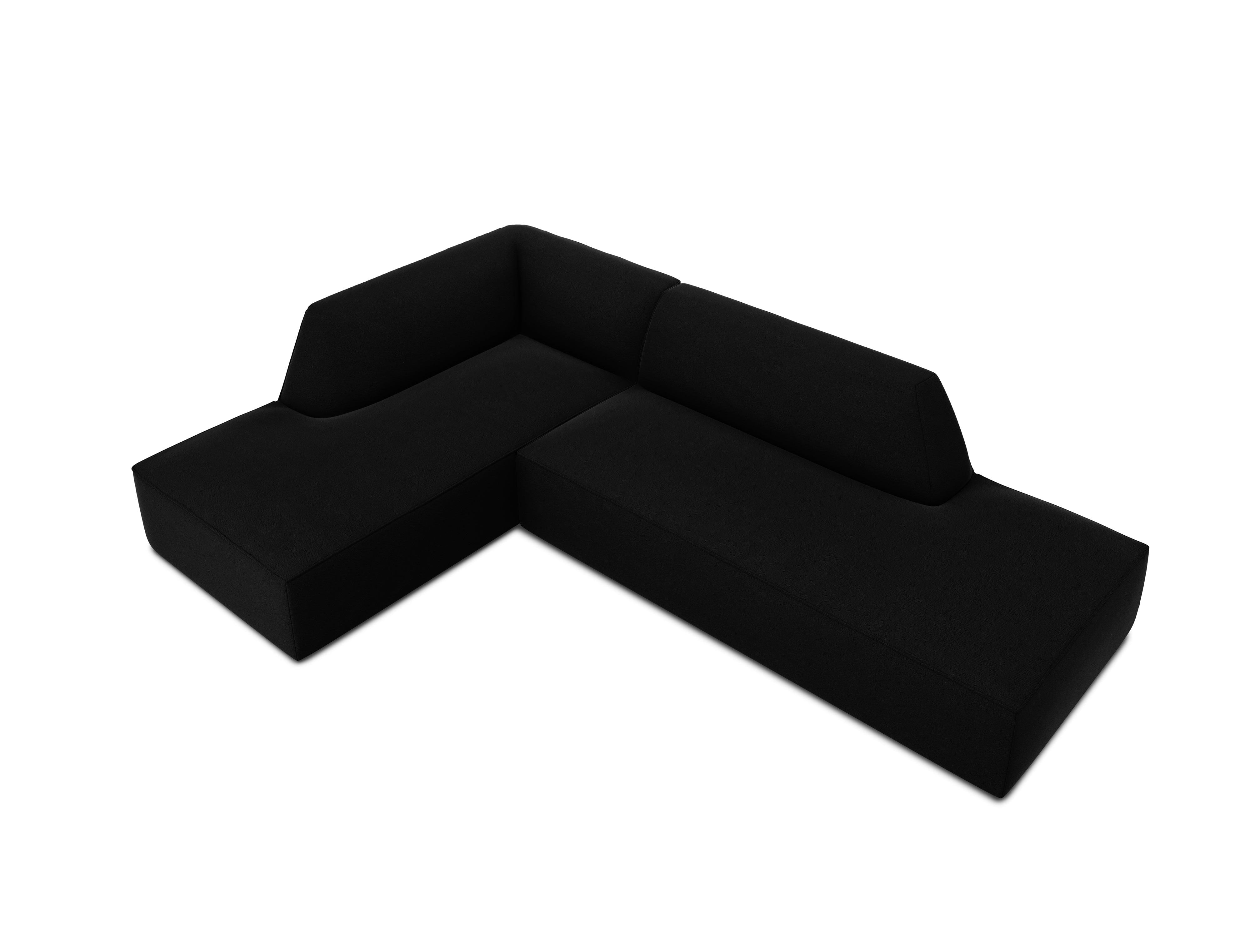 Sofa narożna aksamitna lewostronna RUBY czarny Micadoni Eye on Design