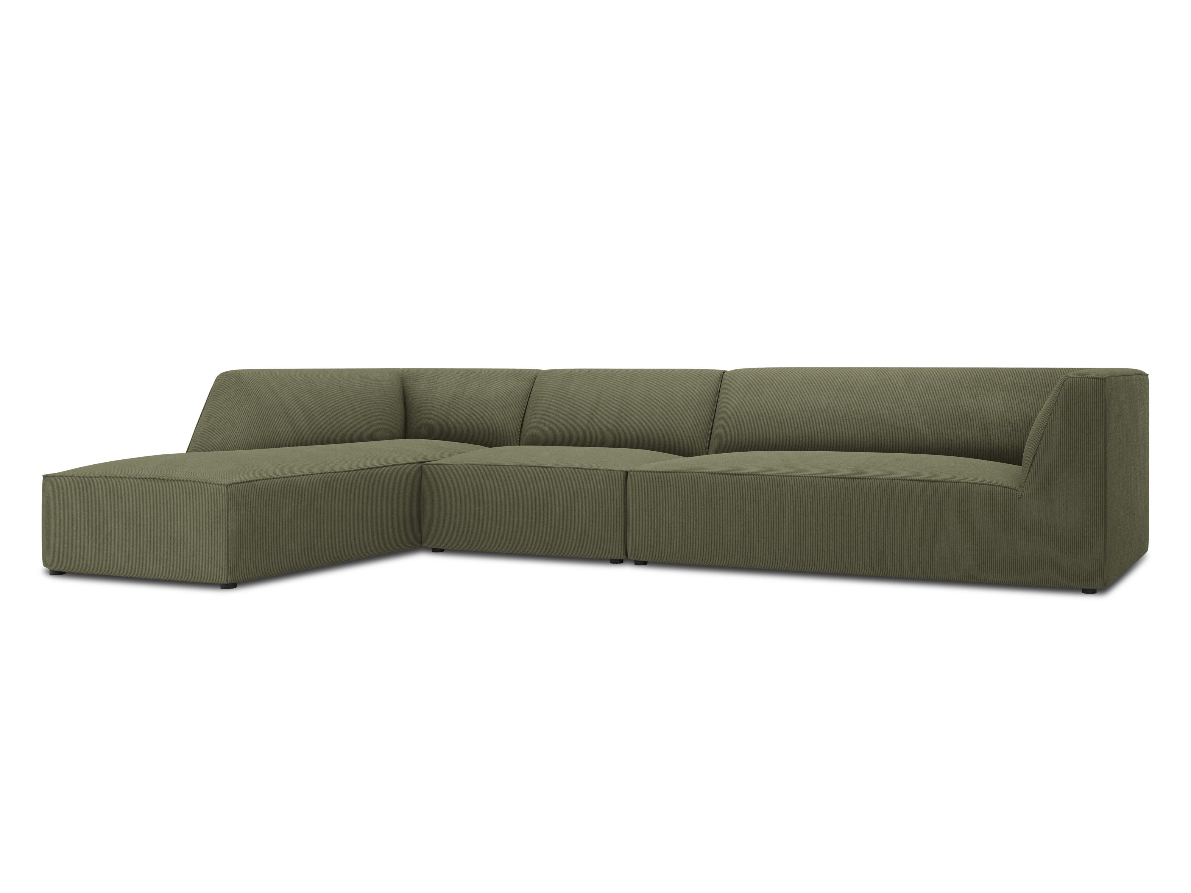 Narożnik sztruksowy 5-osobowy lewostronny RUBY zielony Micadoni Eye on Design
