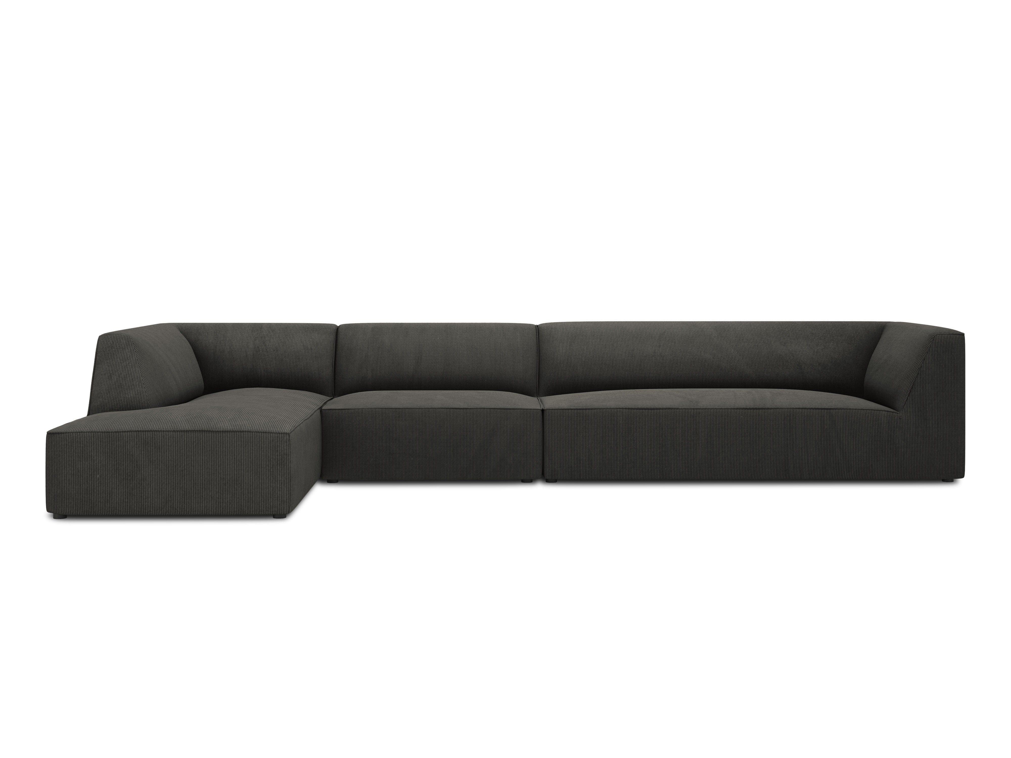 Narożnik sztruksowy 5-osobowy lewostronny RUBY ciemnoszary Micadoni Eye on Design