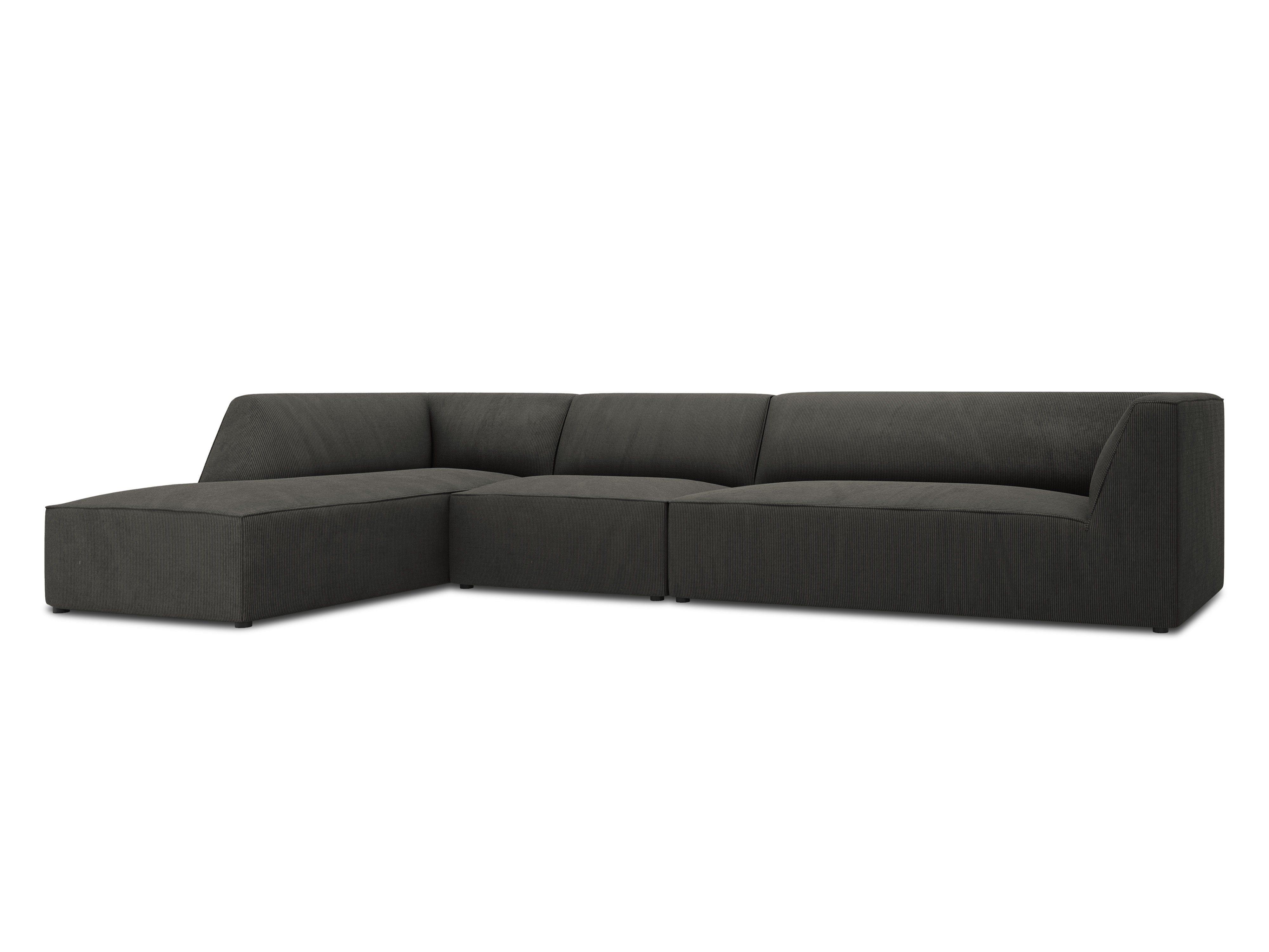Narożnik sztruksowy 5-osobowy lewostronny RUBY ciemnoszary Micadoni Eye on Design