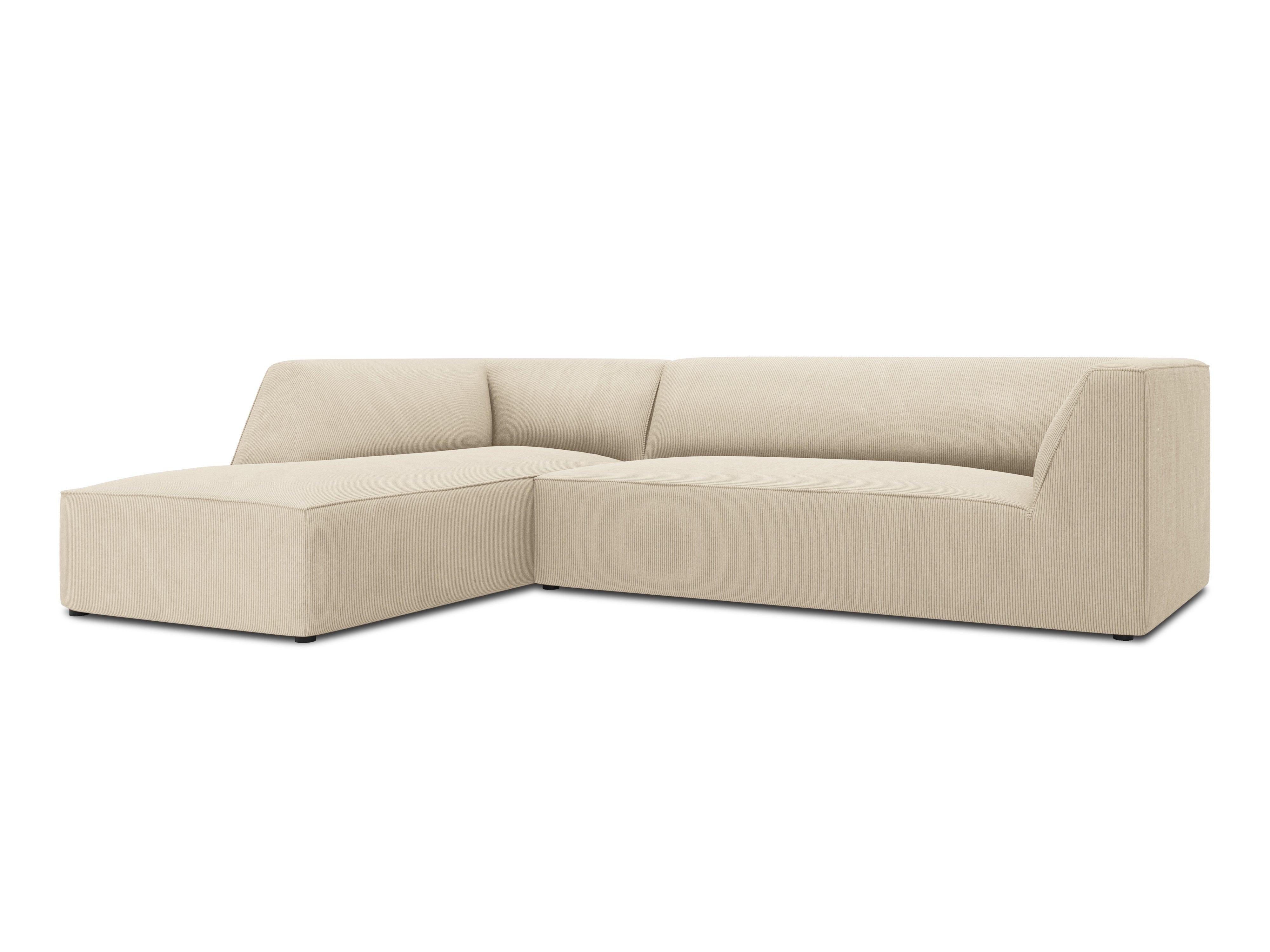 Narożnik sztruksowy 4-osobowy lewostronny RUBY beżowy Micadoni Eye on Design