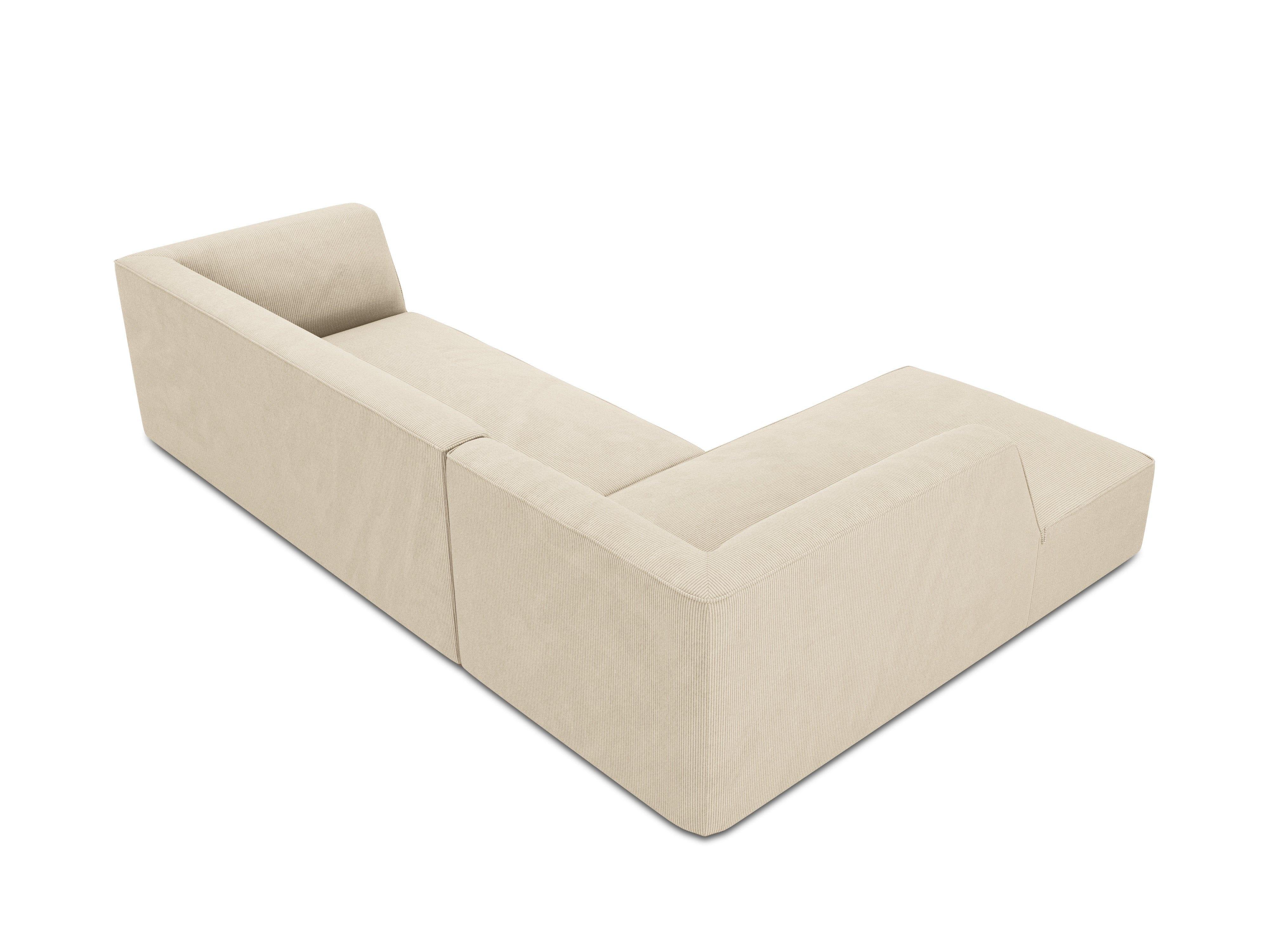 Narożnik sztruksowy 4-osobowy lewostronny RUBY beżowy Micadoni Eye on Design