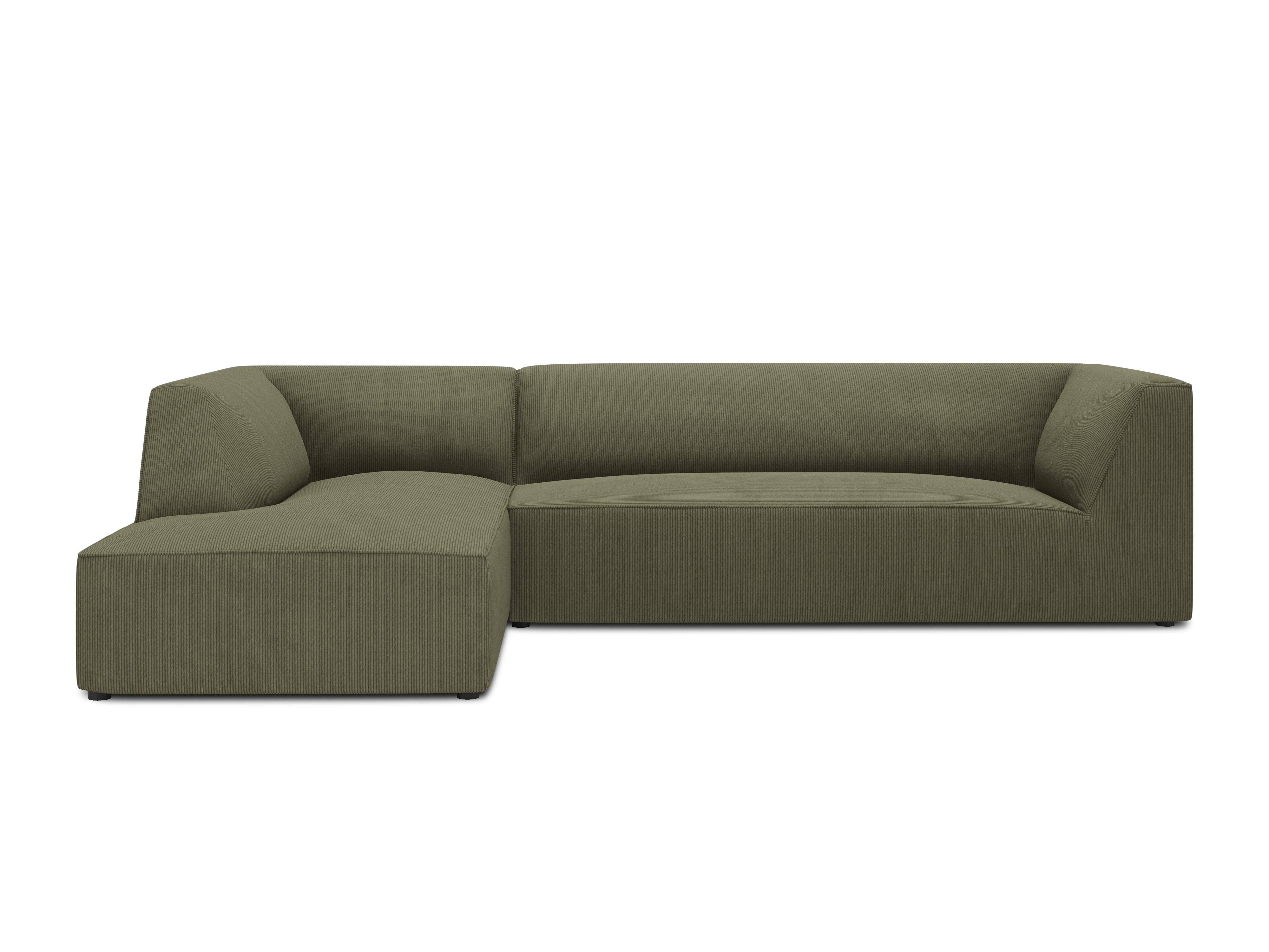Narożnik sztruksowy 4-osobowy lewostronny RUBY zielony Micadoni Eye on Design
