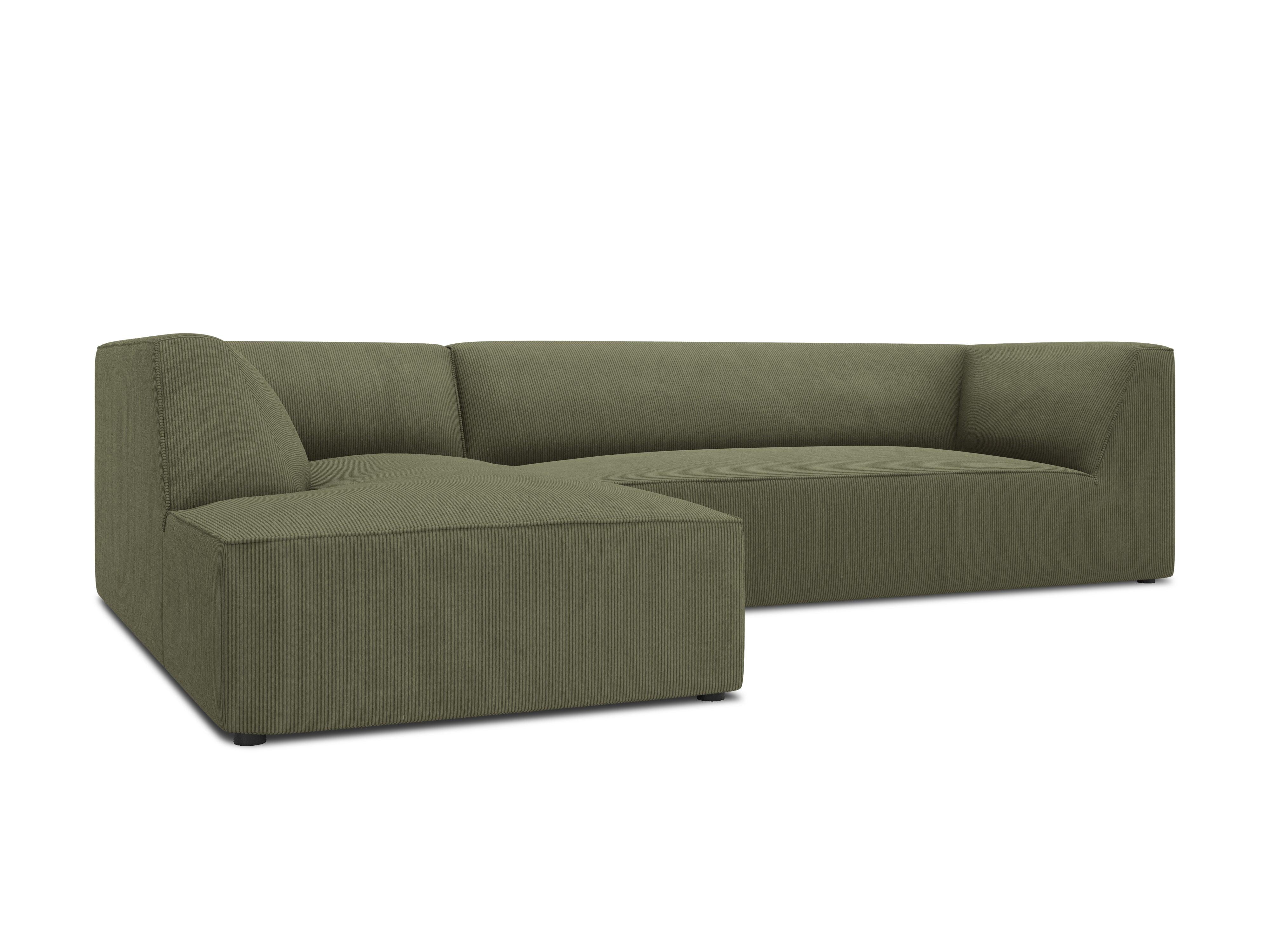 Narożnik sztruksowy 4-osobowy lewostronny RUBY zielony Micadoni Eye on Design