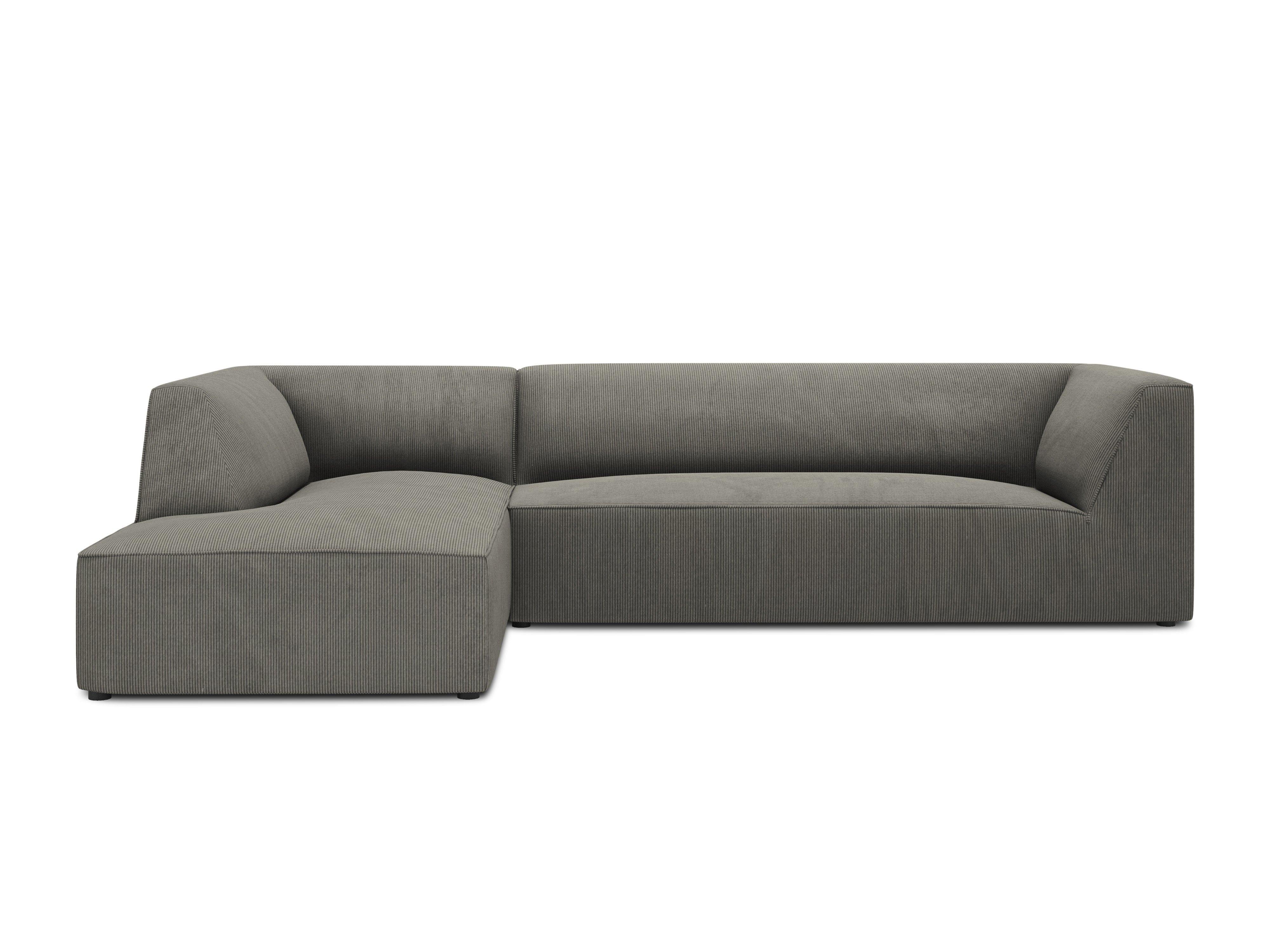 Narożnik sztruksowy 4-osobowy lewostronny RUBY jasnoszary Micadoni Eye on Design