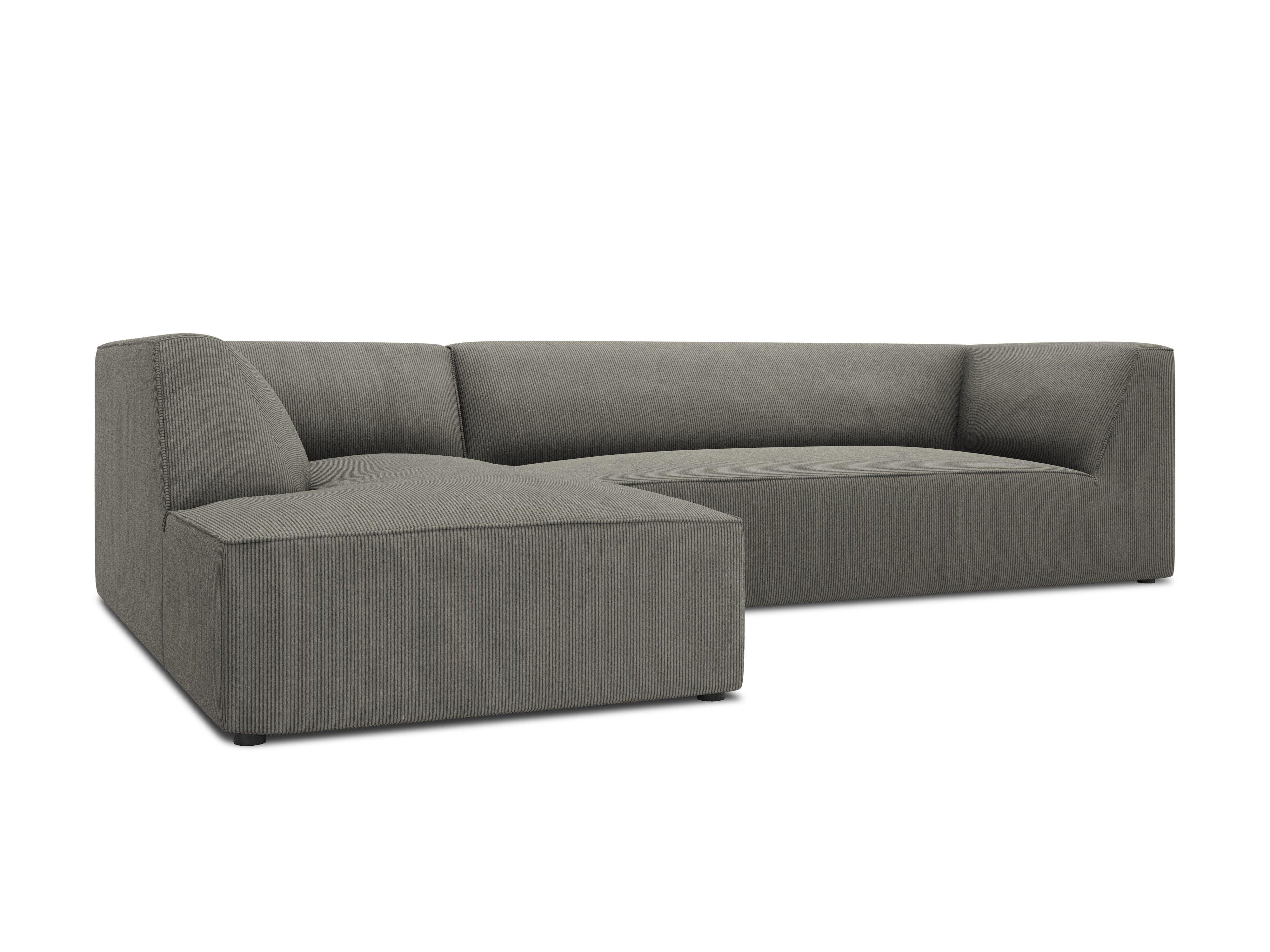 Narożnik sztruksowy 4-osobowy lewostronny RUBY jasnoszary Micadoni Eye on Design