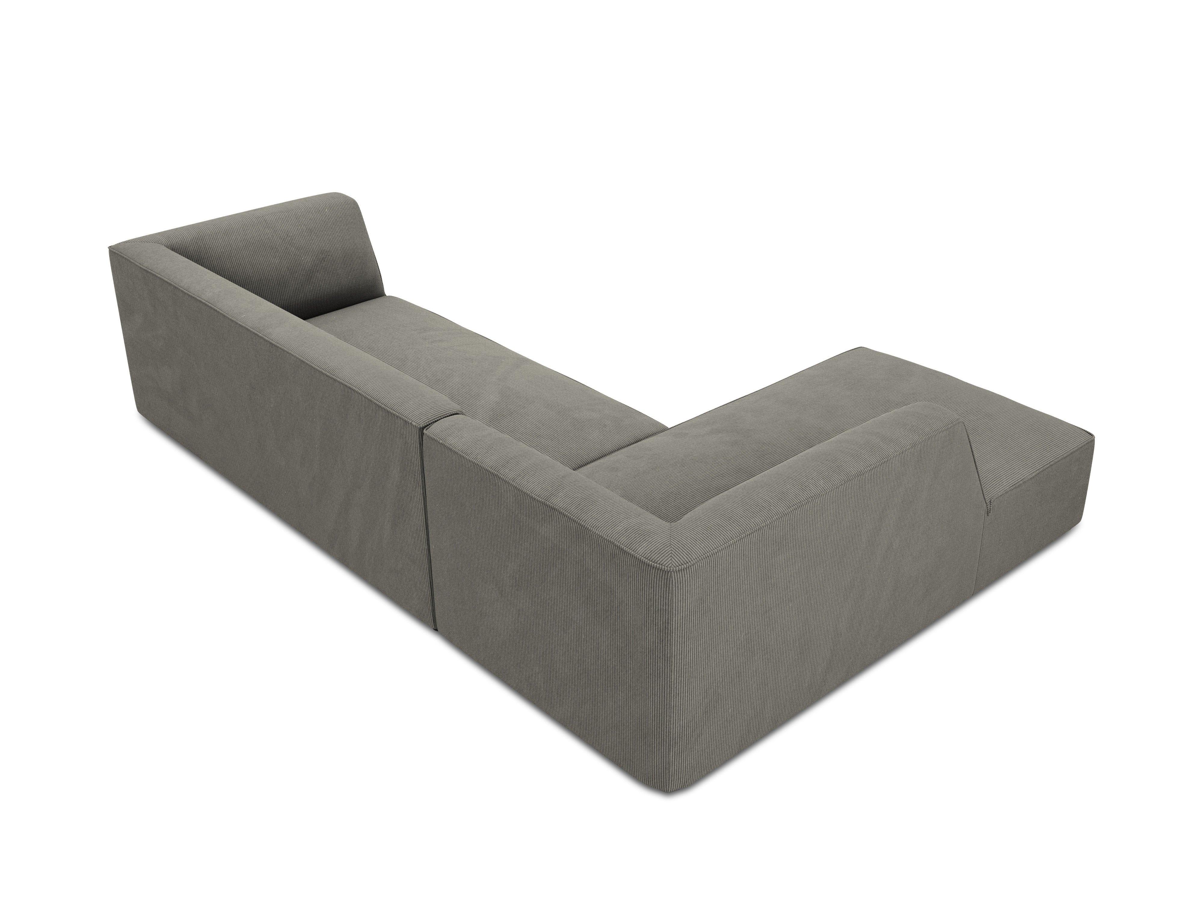 Narożnik sztruksowy 4-osobowy lewostronny RUBY jasnoszary Micadoni Eye on Design