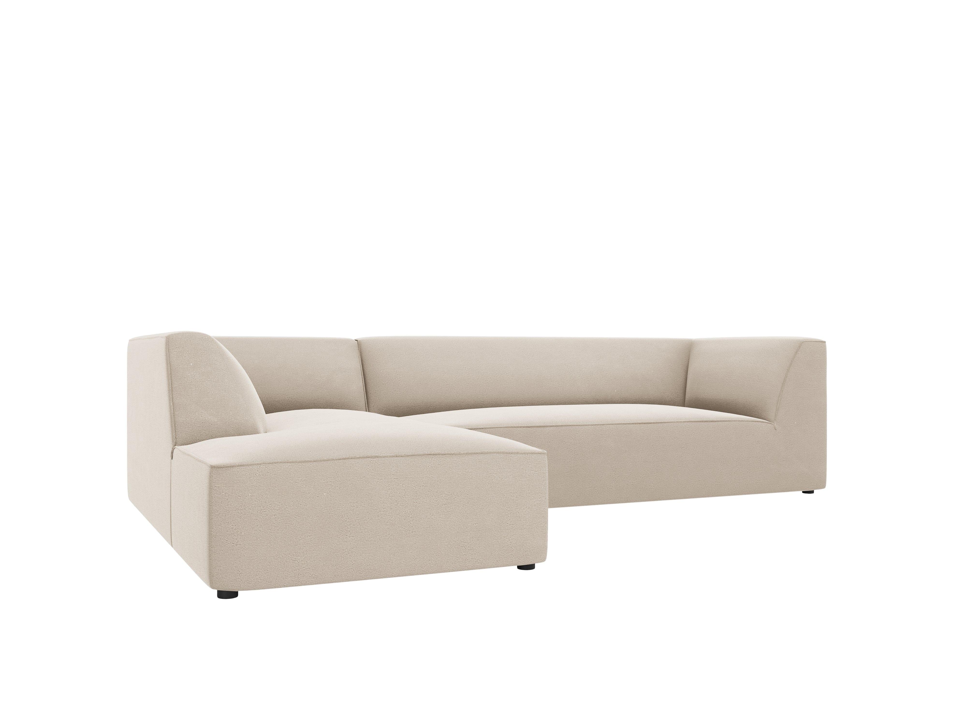 Narożnik aksamitny 4-osobowy lewostronny RUBY beżowy Micadoni Eye on Design