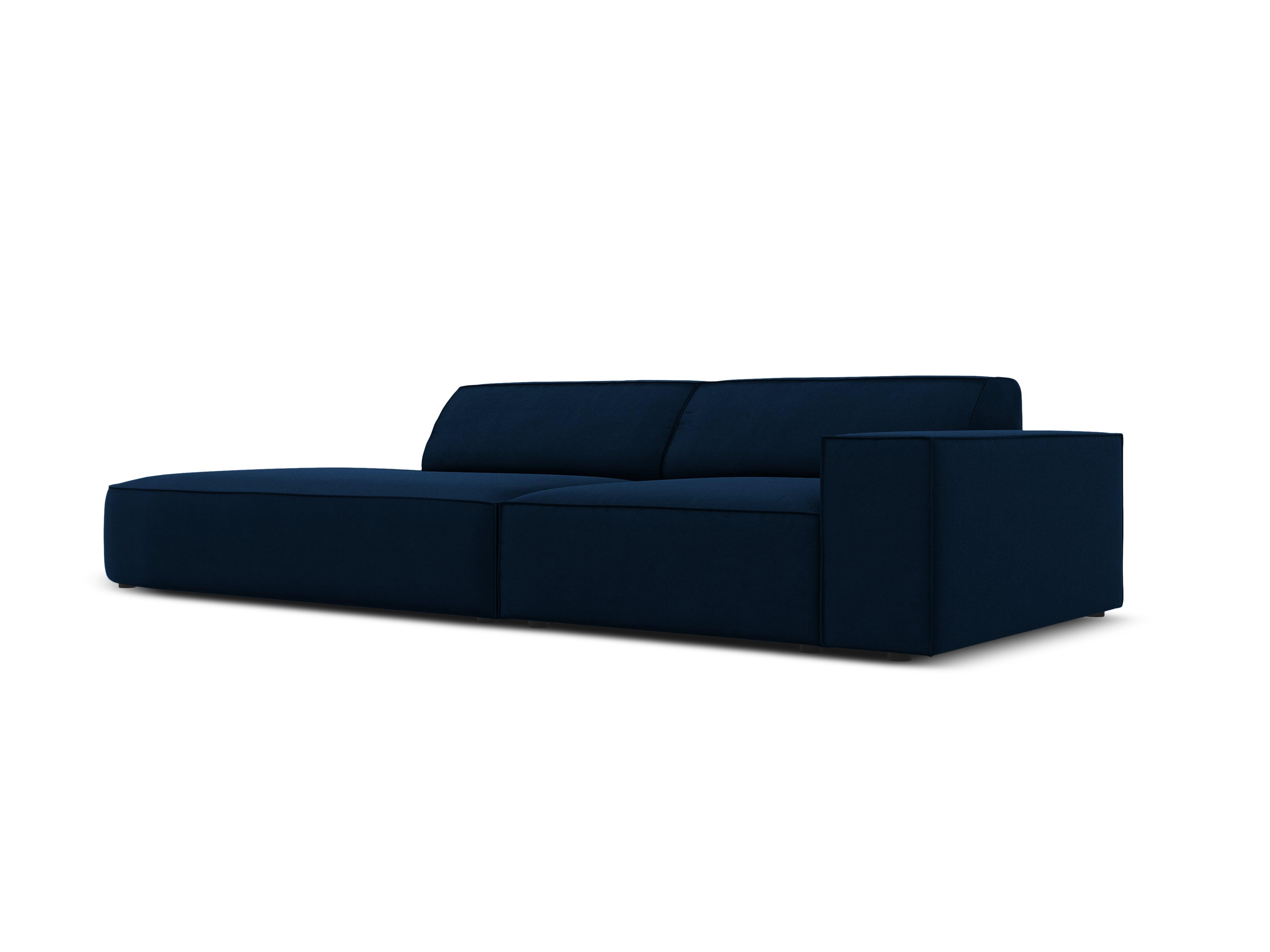 Sofa aksamitna lewostronna okrągła 3-osobowa JODIE granat królewski Micadoni Eye on Design