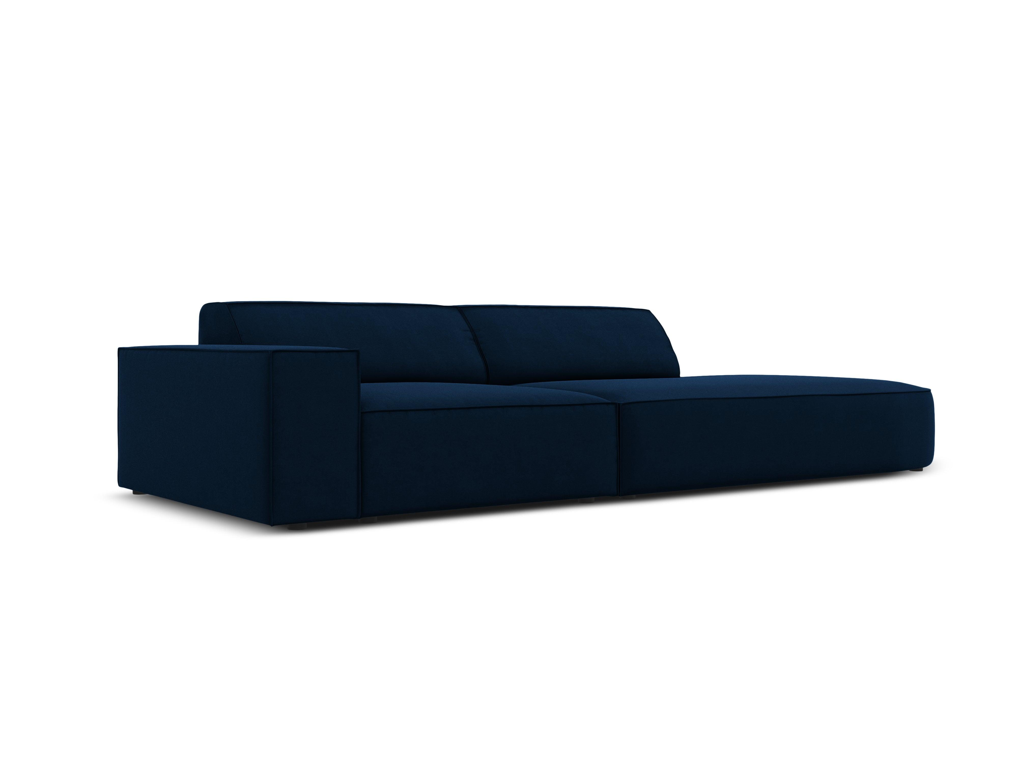 Sofa aksamitna prawostronna okrągła 3-osobowa JODIE granat królewski Micadoni Eye on Design
