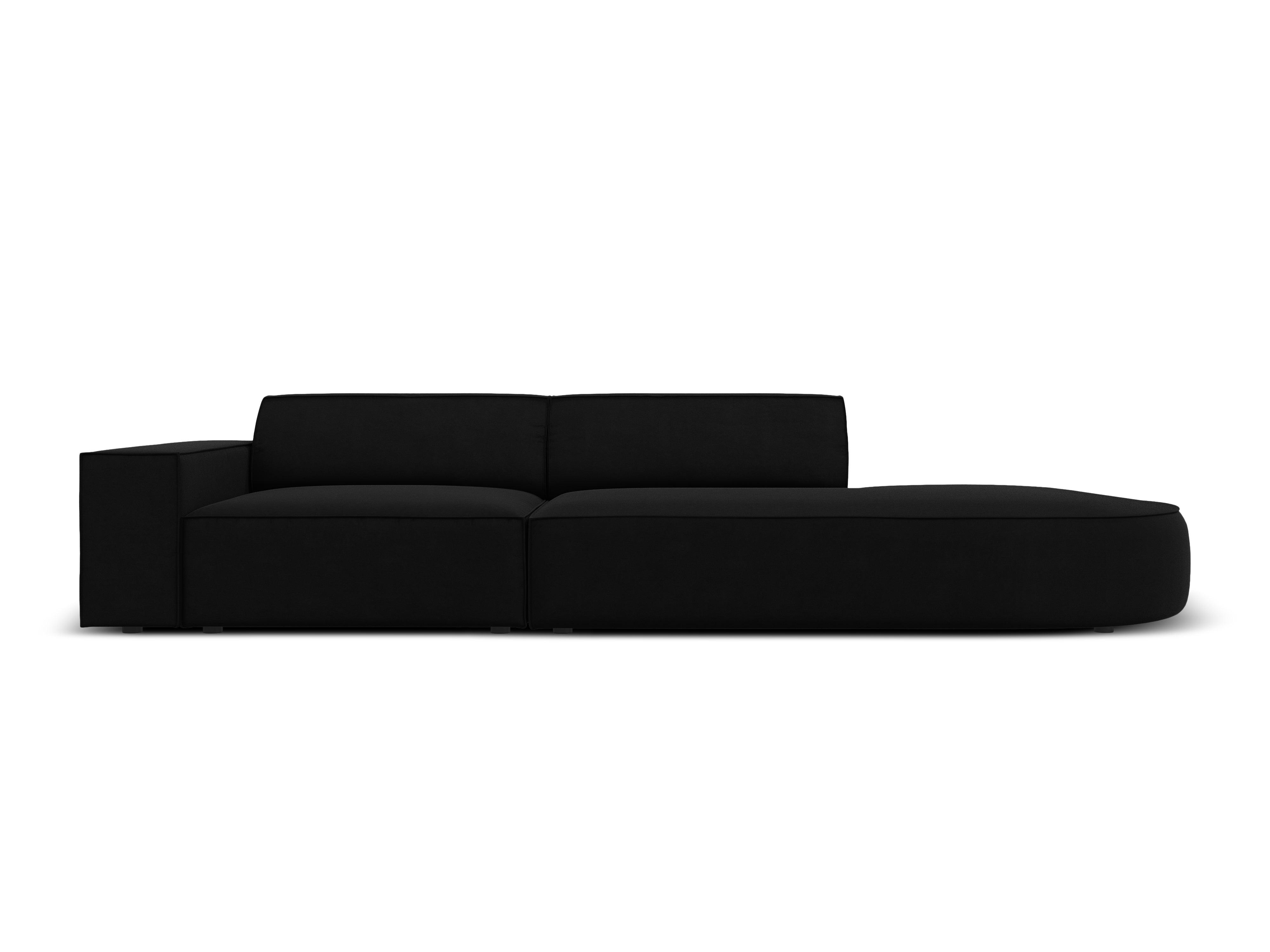 Sofa aksamitna prawostronna okrągła 3-osobowa JODIE czarny Micadoni Eye on Design