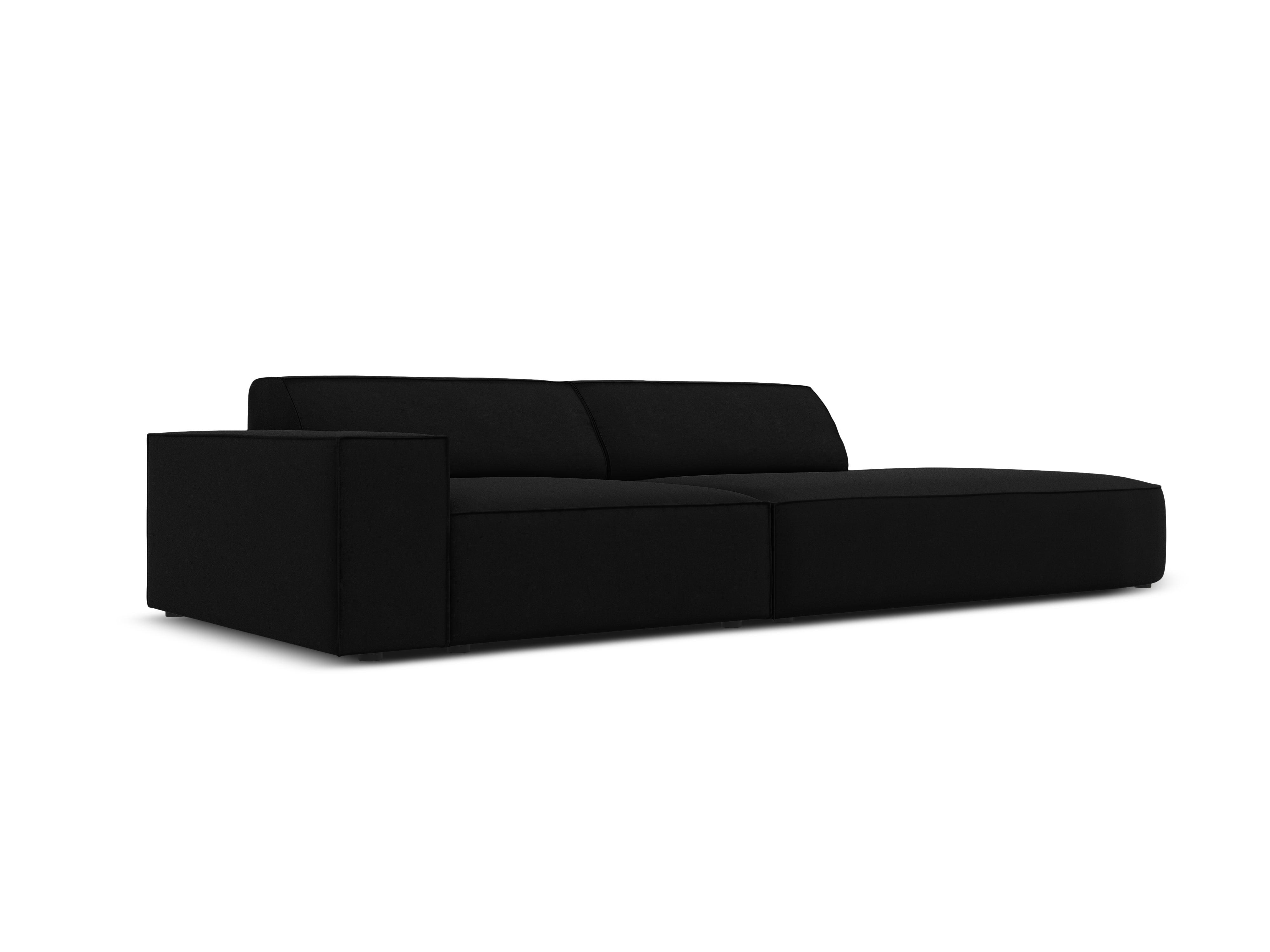 Sofa aksamitna prawostronna okrągła 3-osobowa JODIE czarny Micadoni Eye on Design