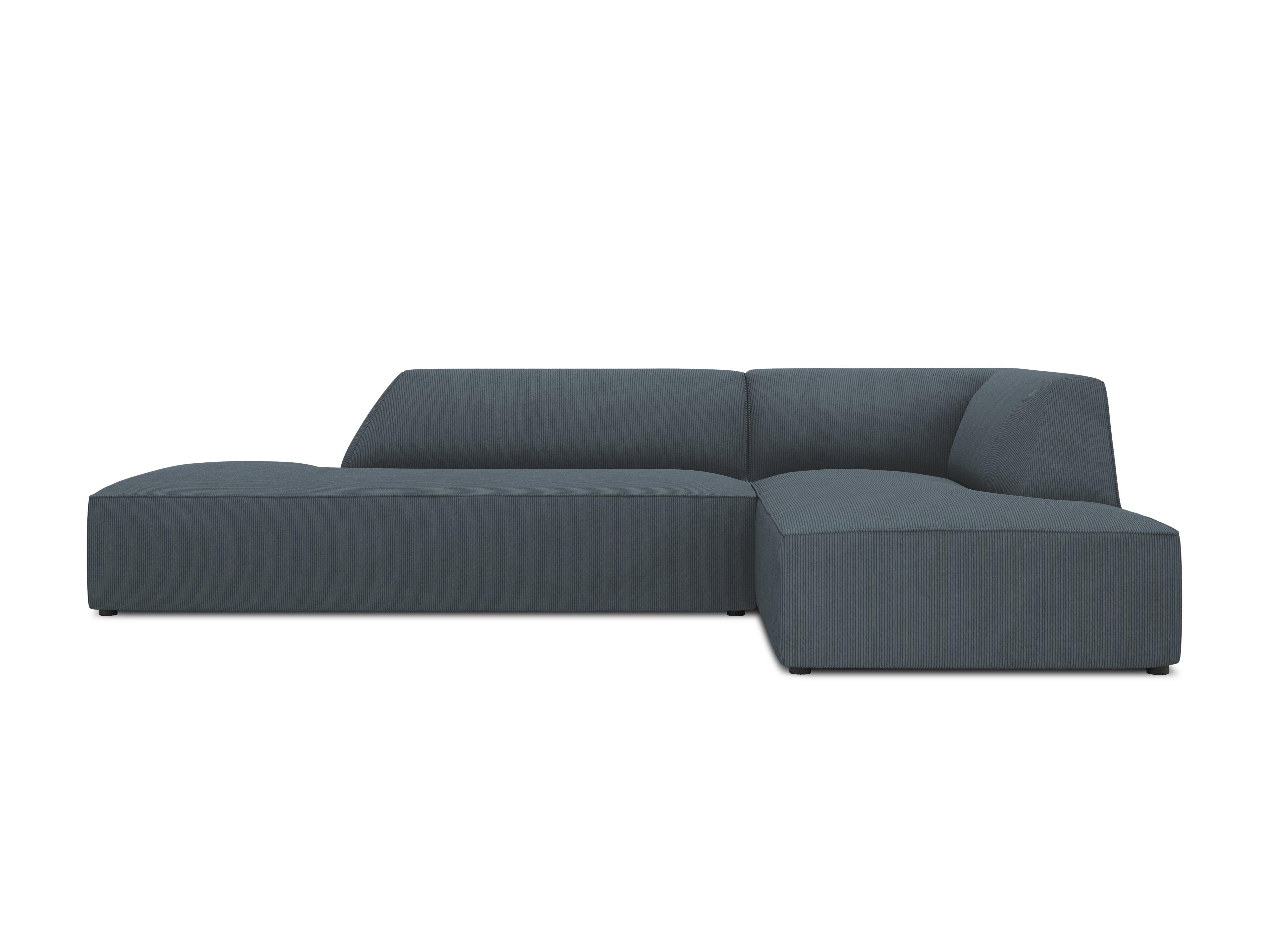 Sofa narożna sztruksowa prawostronny RUBY niebieski Micadoni Eye on Design
