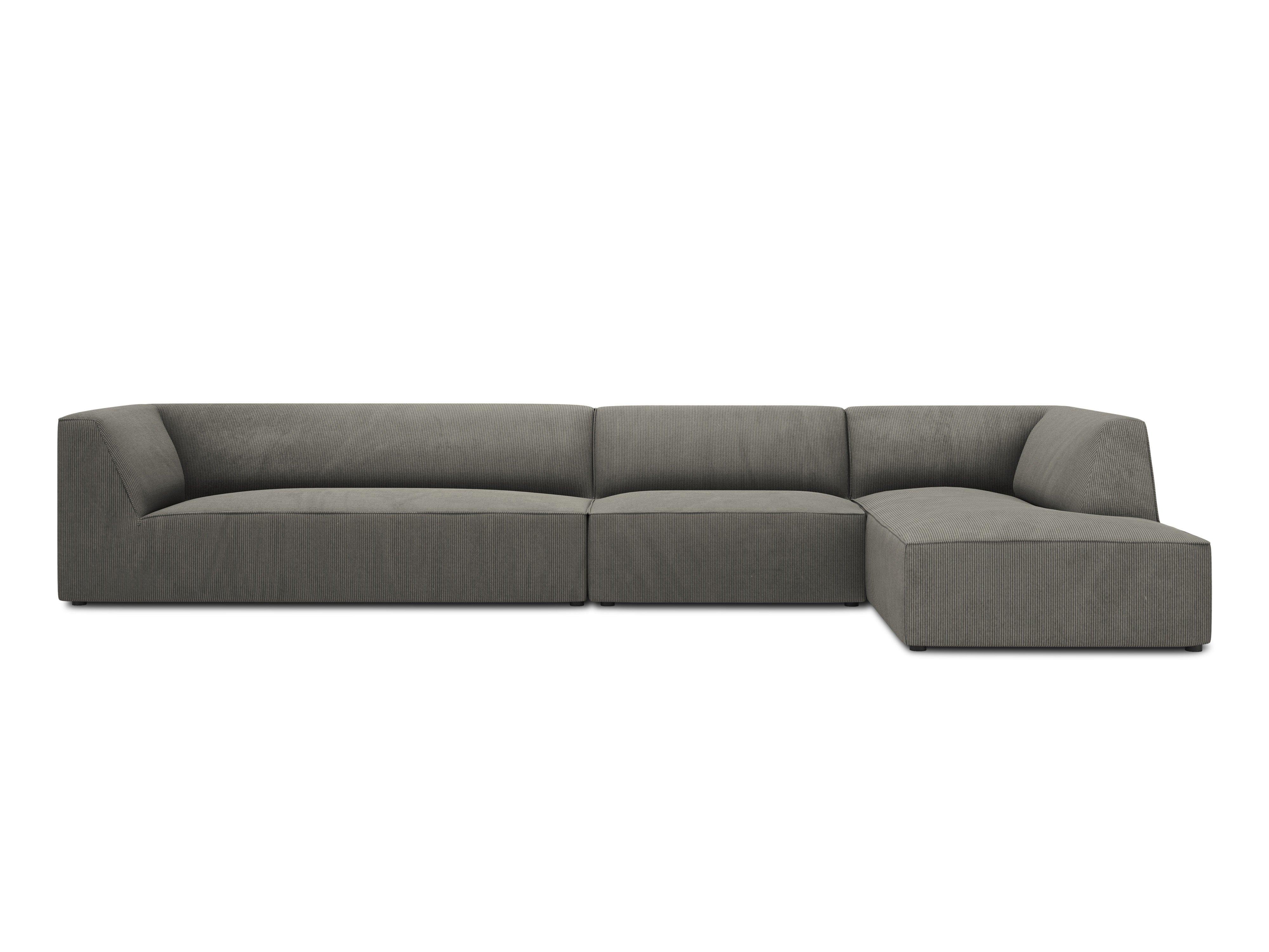 Narożnik sztruksowy 5-osobowy prawostronny RUBY jasnoszary Micadoni Eye on Design