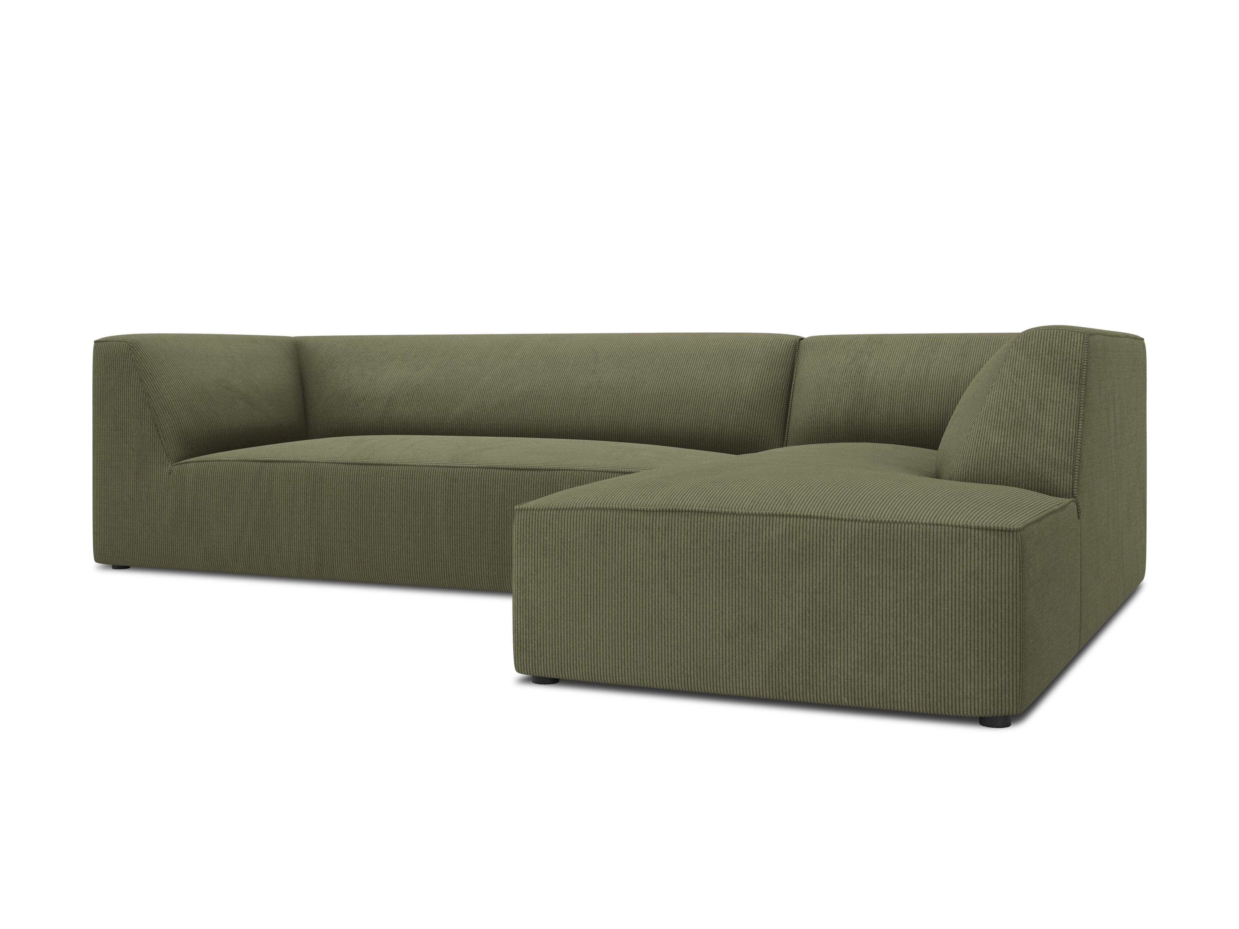 Narożnik sztruksowy 4-osobowy prawostronny RUBY zielony Micadoni Eye on Design