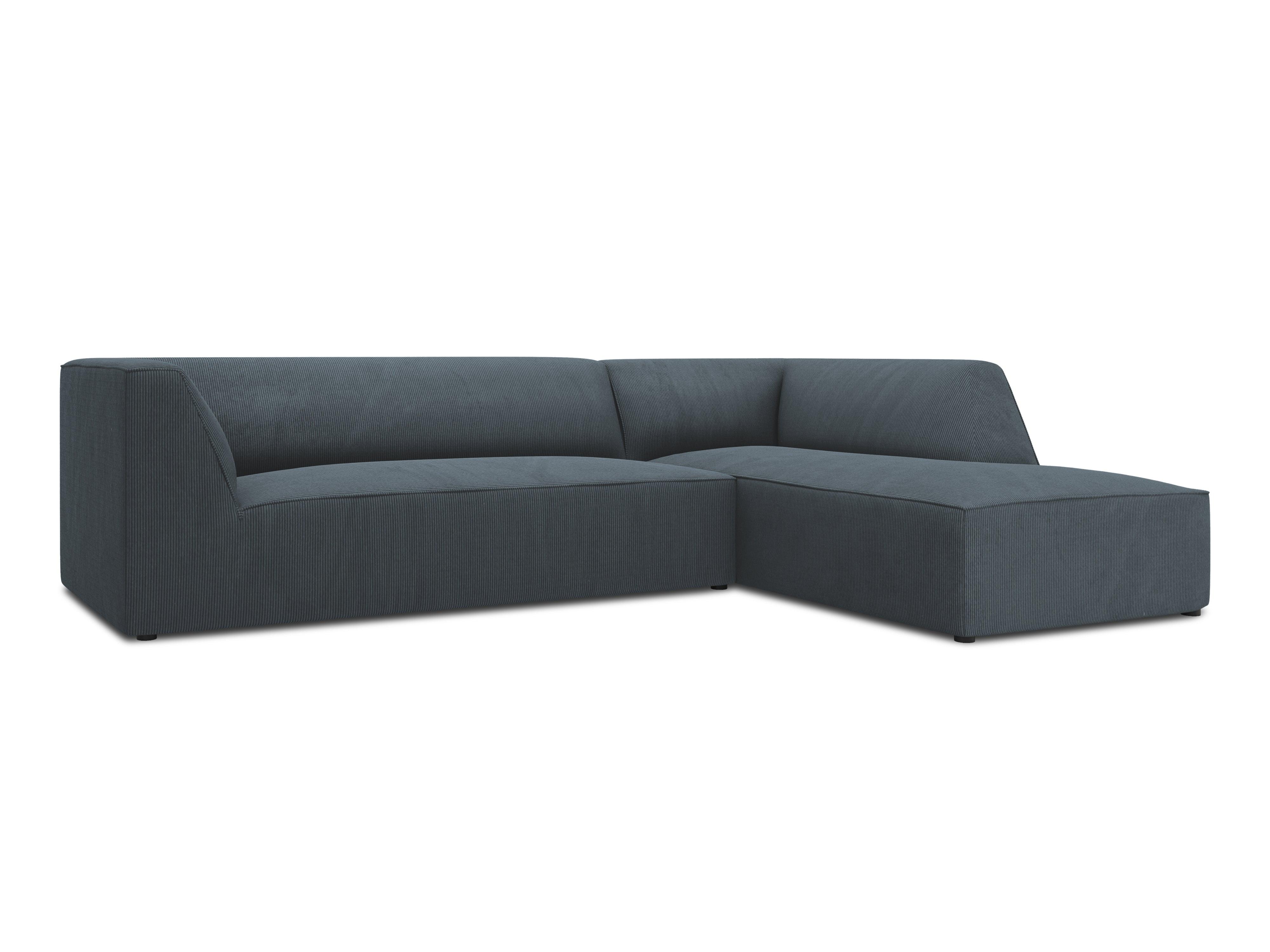 Narożnik sztruksowy 4-osobowy prawostronny RUBY niebieski Micadoni Eye on Design
